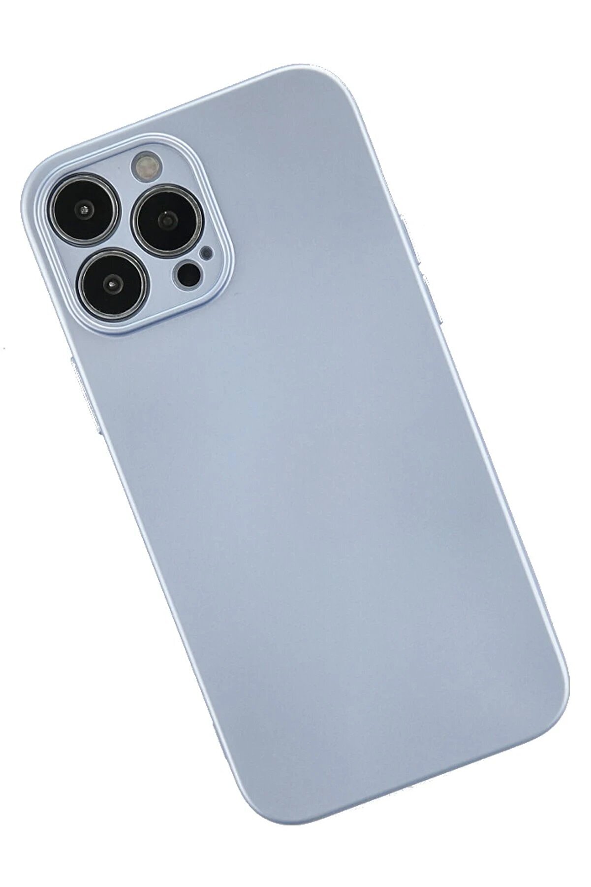 İphone 13 Pro Max Kılıf Nano İ&ccedil;i̇ Kadi̇fe Si̇li̇kon - Sky Blue - Dropx8586-2732