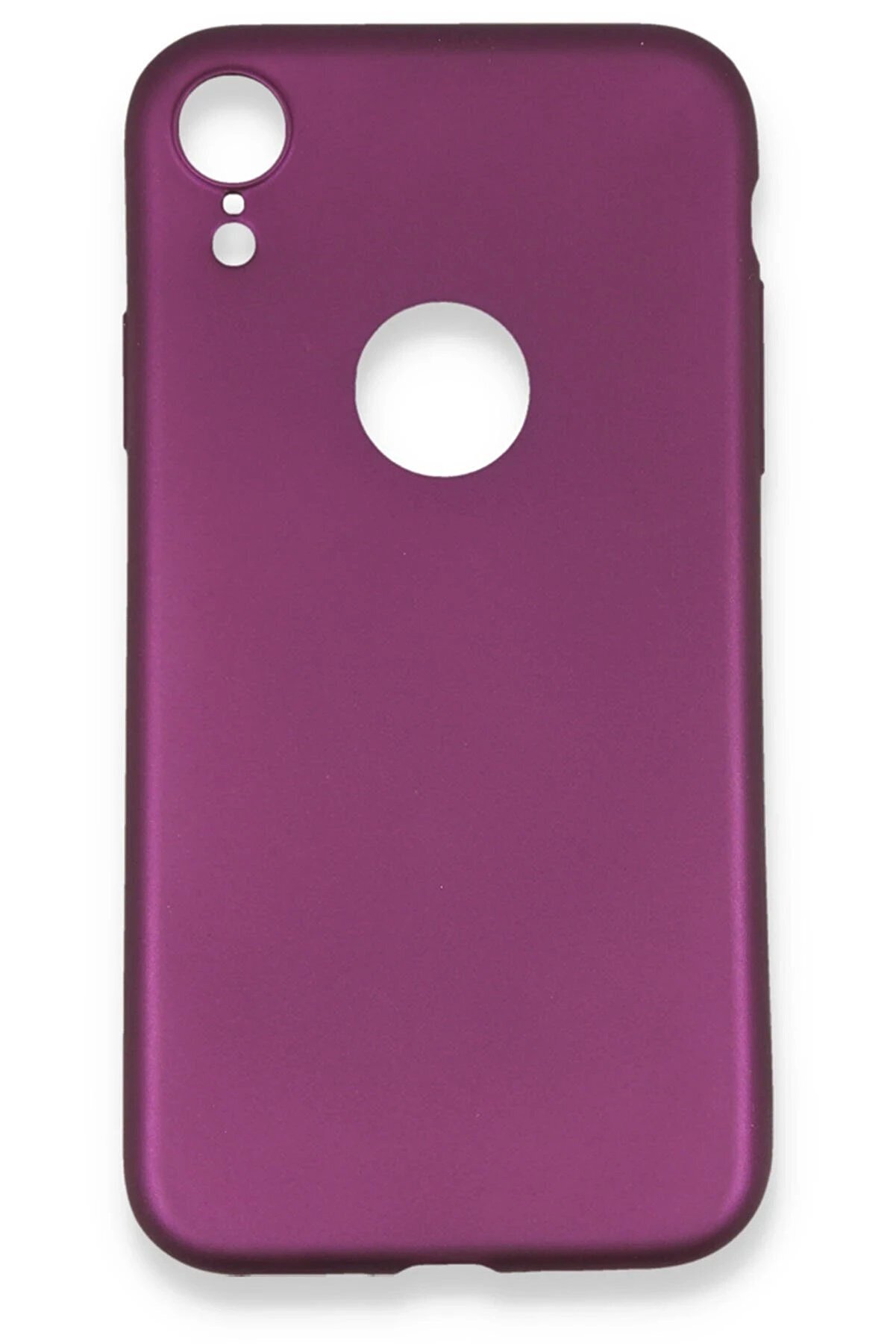 CepteToptan iPhone XR Kılıf First Silikon - Mürdüm - DROPX2233-4495