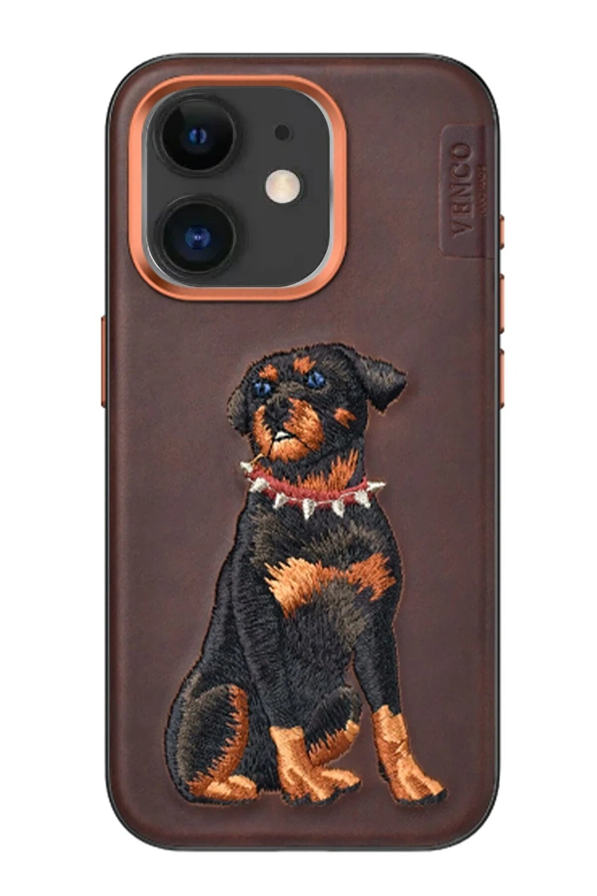 CepteToptan iPhone 11 Perma Desenli Kapak - Koyu Kahve - DROPX4273-3617