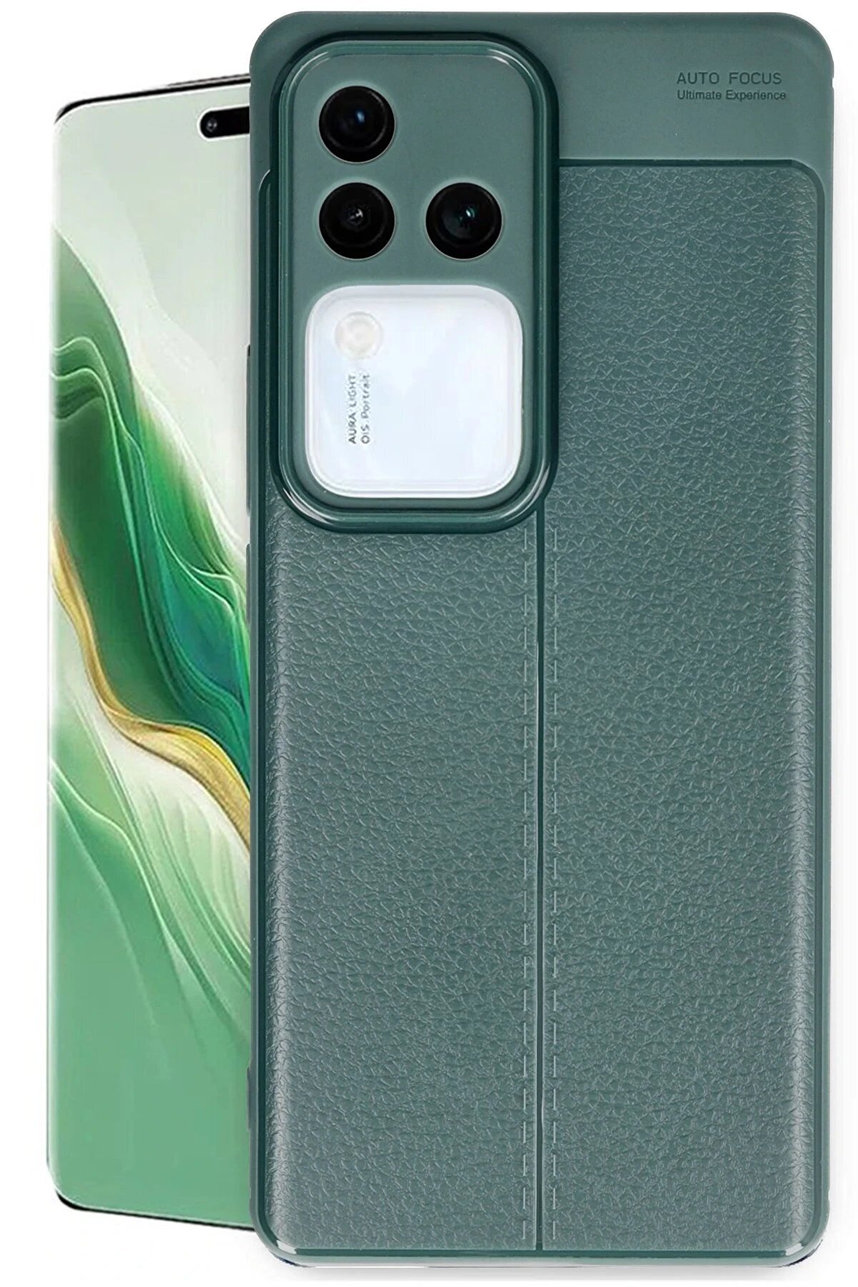 ykavm Newface Vivo V30 5G Kılıf Auto Focus Kapak - Koyu Yeşil