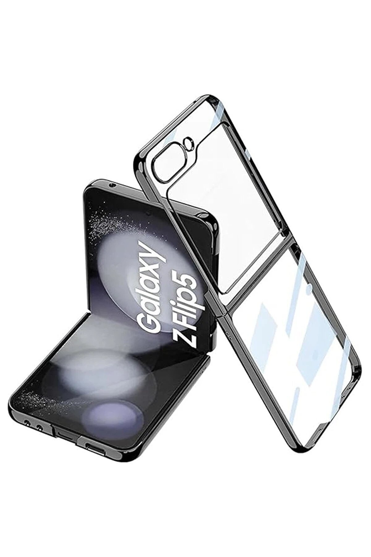 Samsung Galaxy Z Fli̇p 5 Kılıf Fold Element Kapak - Si̇yah - Dropx9829-1355