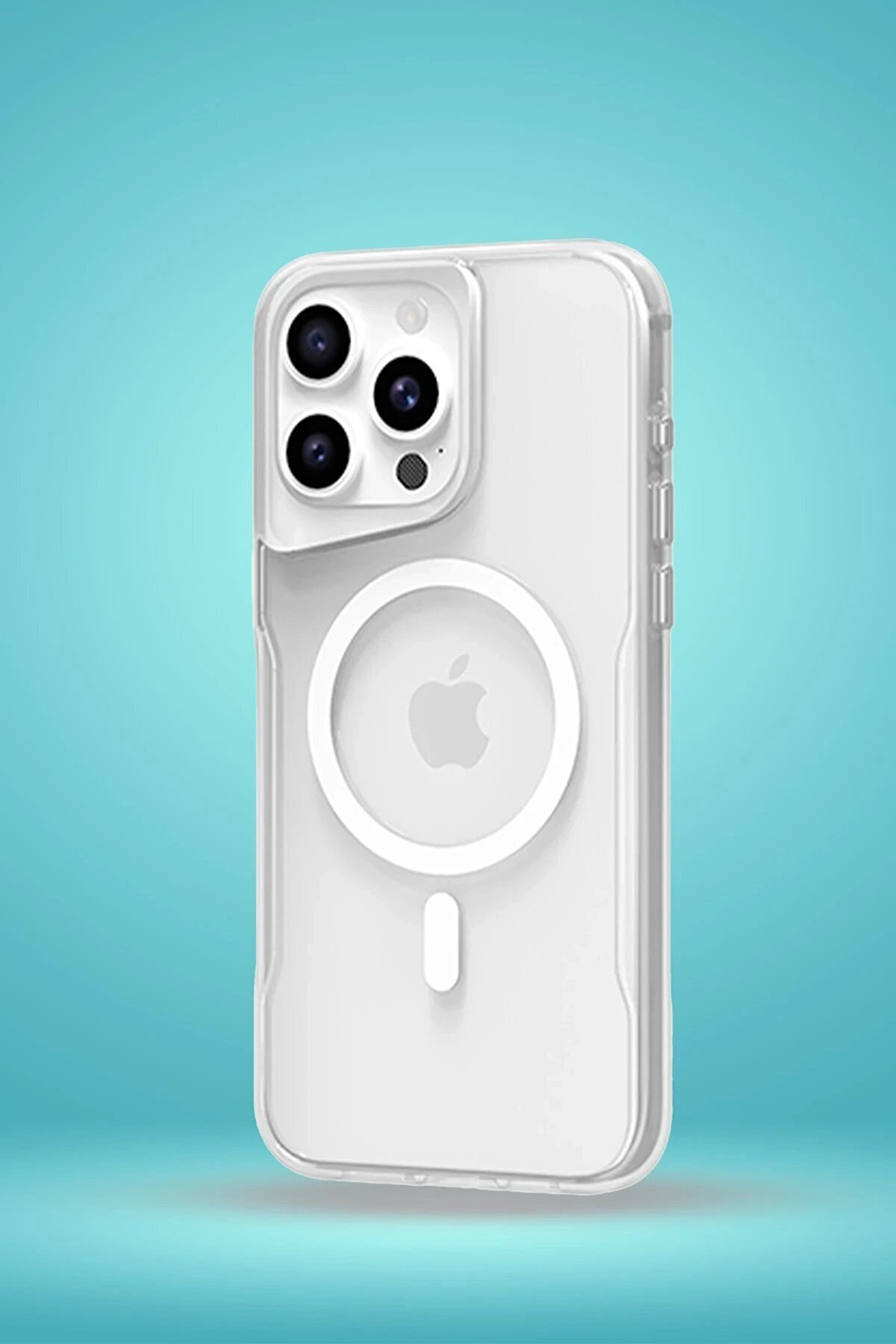 İphone 15 Pro Max Kılıf Pc Poso Magsafe Kapak - Şeffaf - Dropx6398-9819