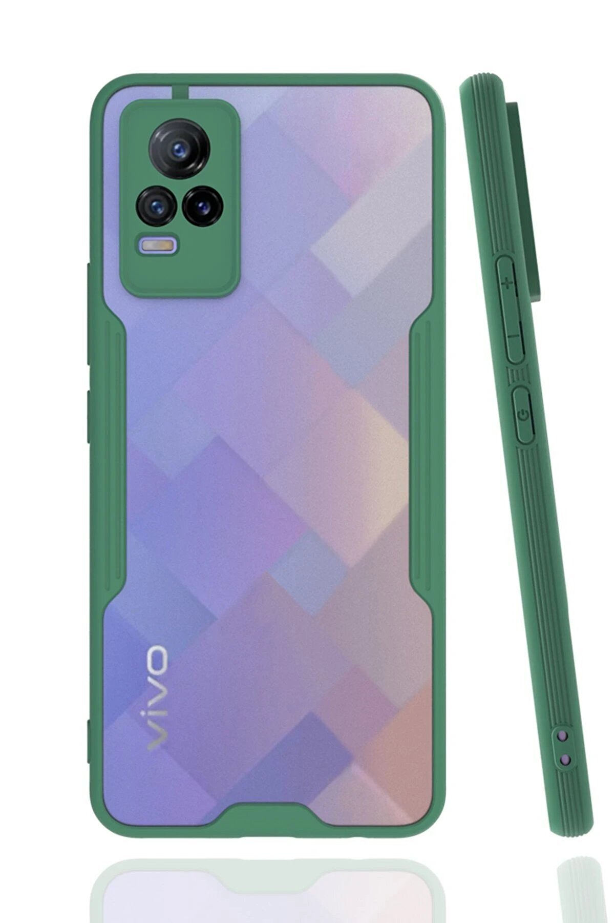 CepteToptan Vivo V21e Kılıf Platin Silikon - Yeşil - DROPX1978-2155