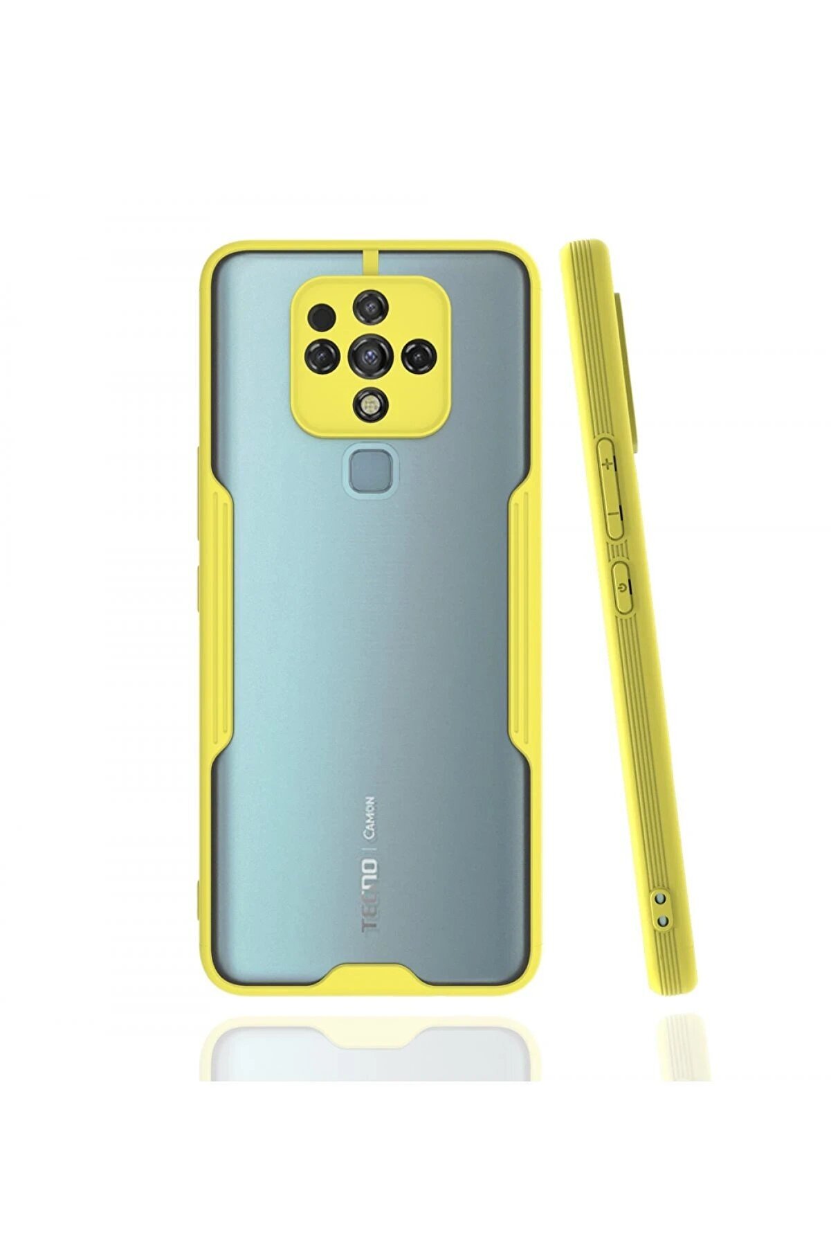 CepteToptan Tecno Camon 16 Kılıf Platin Silikon - Sarı - DROPX4591-3781