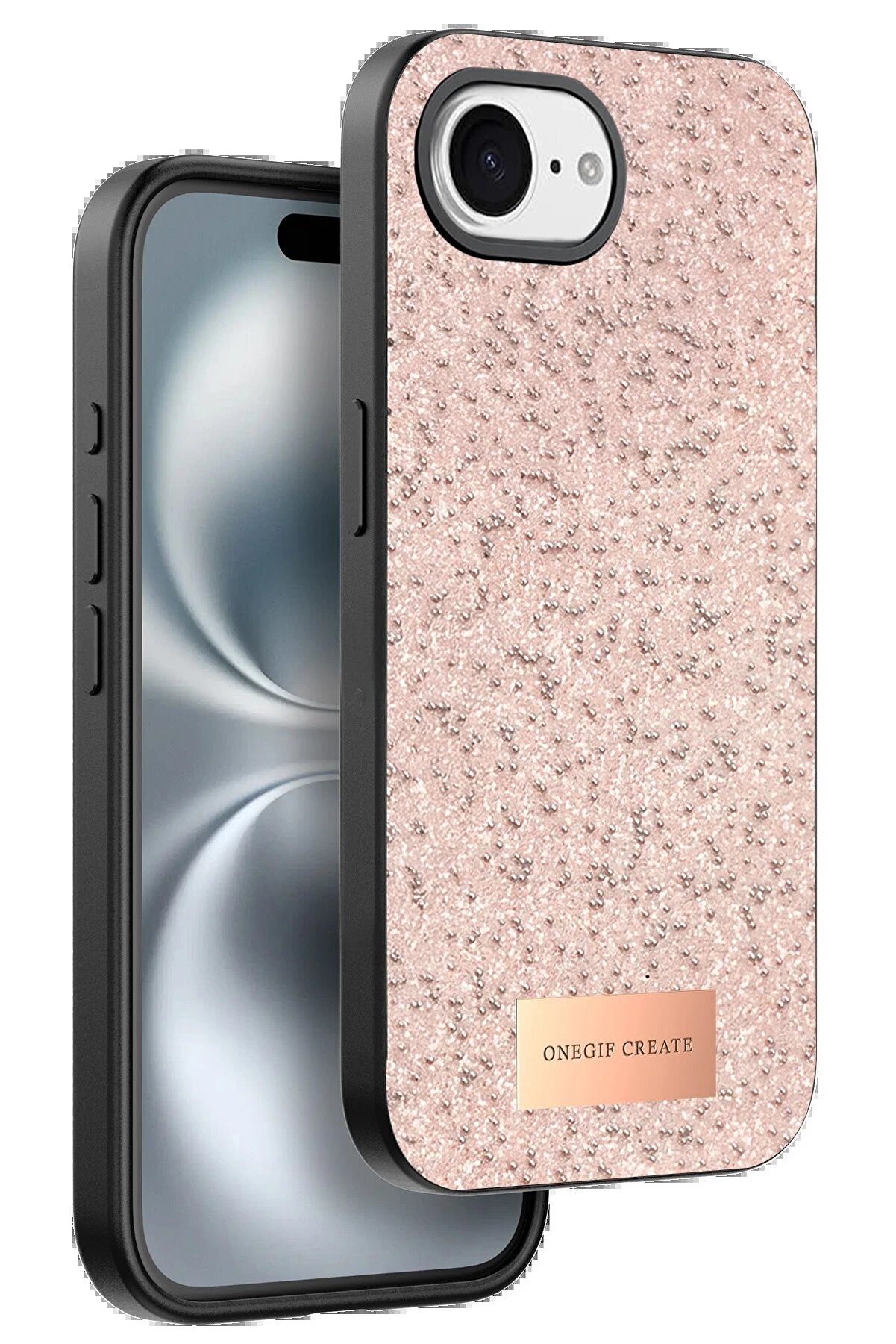 CepteToptan Apple iPhone 16E Bright Simli Kapak - Pembe - DROPX1323-5358