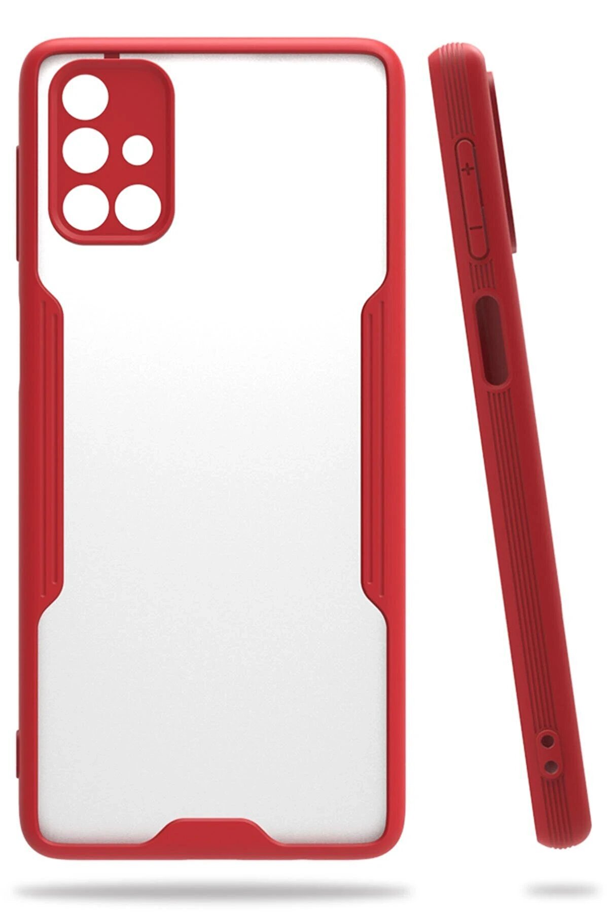 CepteToptan Samsung Galaxy M31S Kılıf Platin Silikon - Kırmızı - DROPX4468-7458