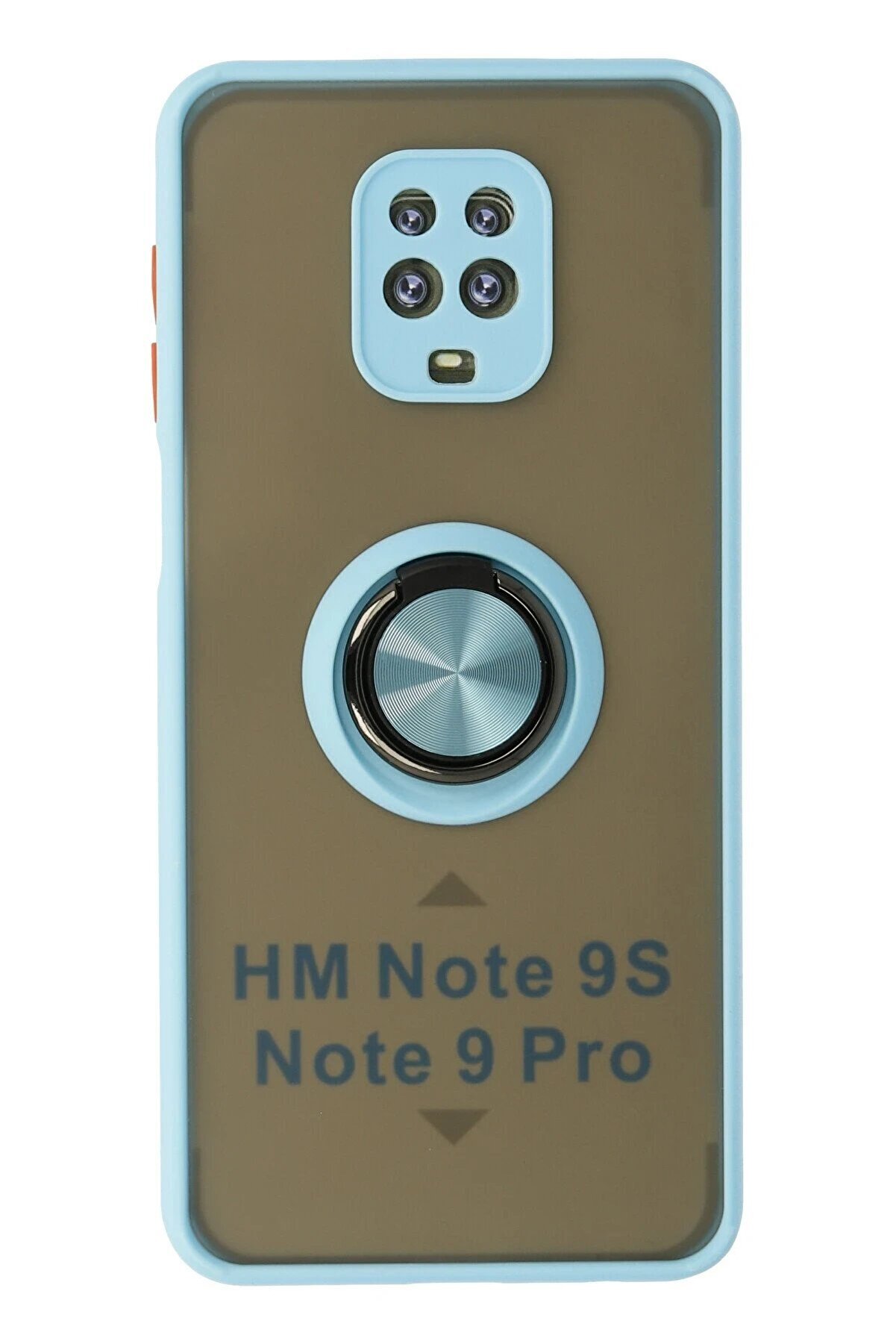 CepteToptan Xiaomi Redmi Note 9 Pro Kılıf Montreal Yüzüklü Silikon Kapak - Buz Mavi - DROPX4972-9349