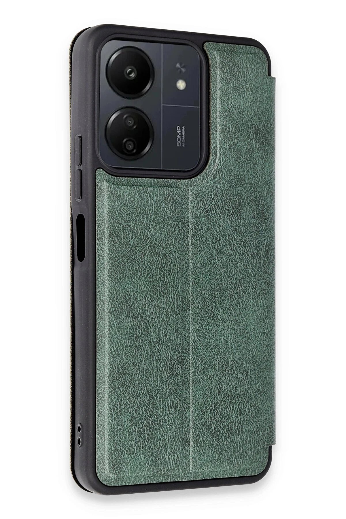 Xi̇aomi̇ Redmi̇ 13C Kılıf Fli̇p Cover - Koyu Yeşi̇l - Dropx4741-7306