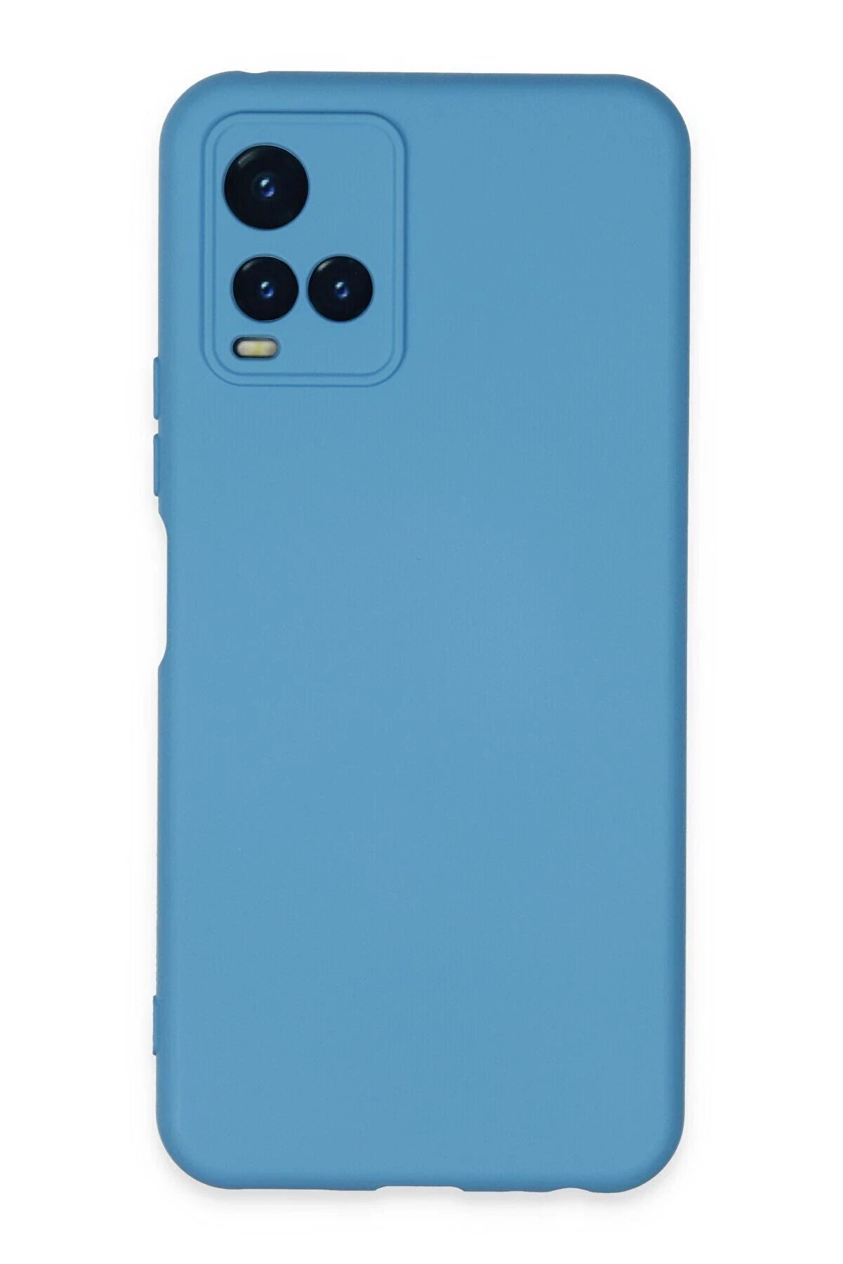 CepteToptan Vivo Y21S Kılıf Nano i&ccedil;i Kadife Silikon - Mavi - DROPX1545-3410