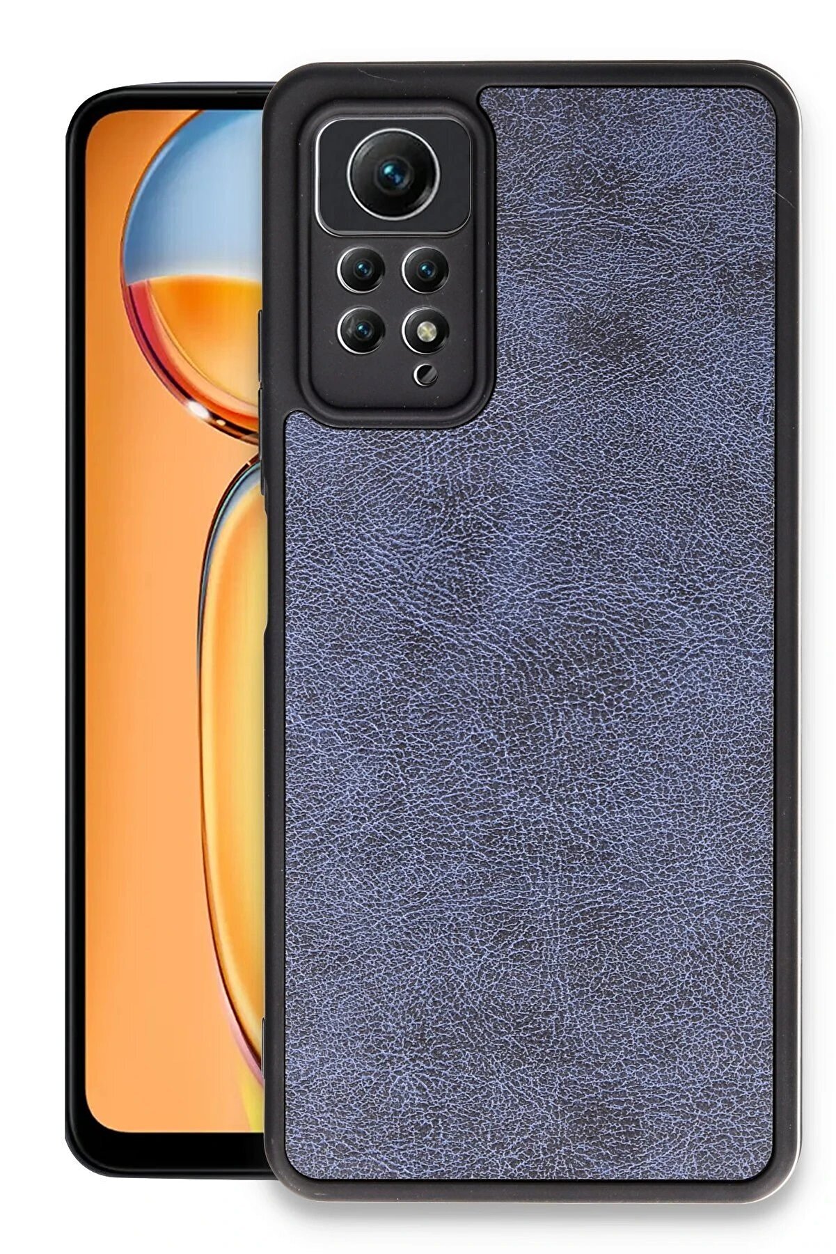 CepteToptan Xiaomi Redmi Note 12 Pro 4G Kılıf Aras Deri Kapak - Lacivert - DROPX3107-8349