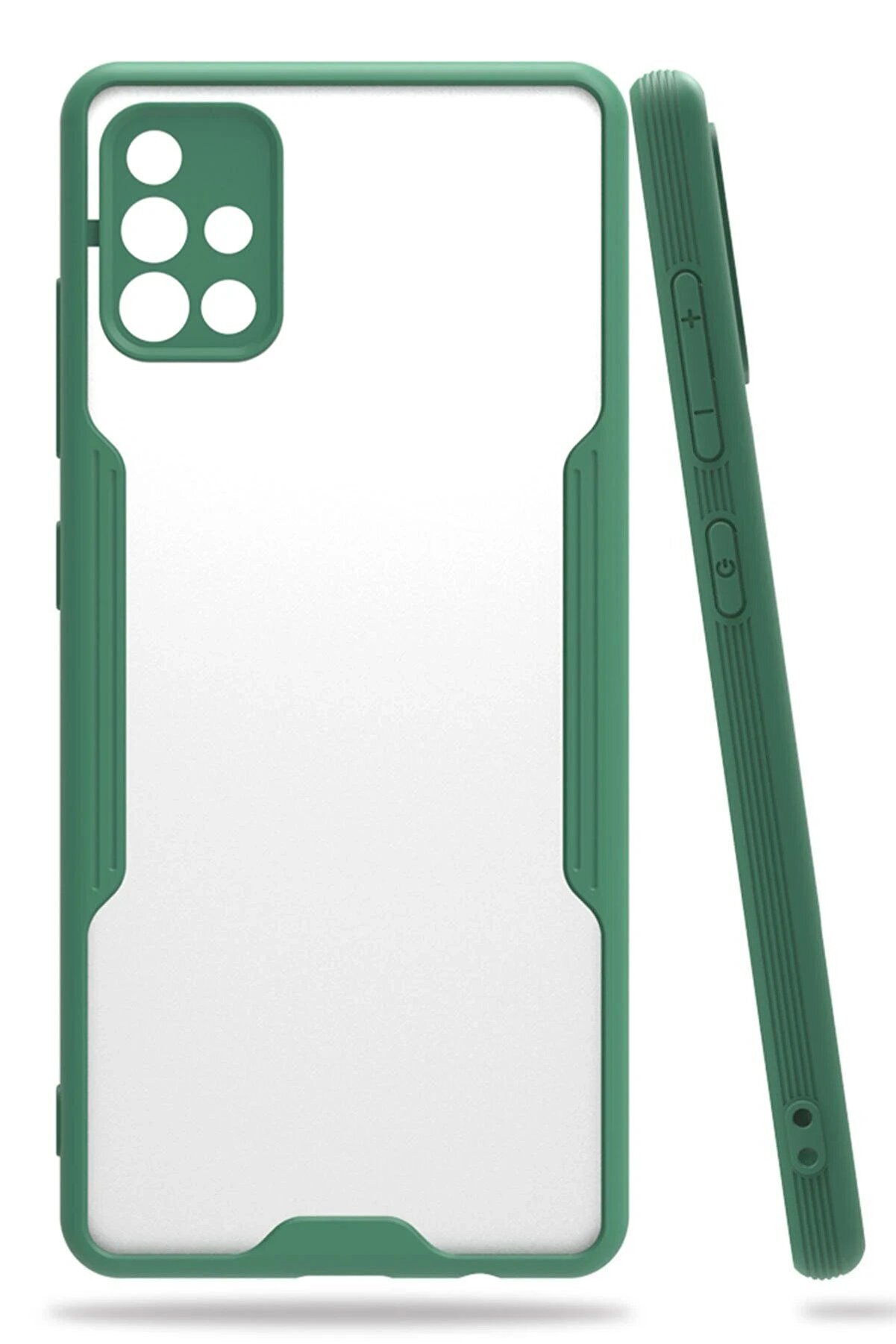 CepteToptan Samsung Galaxy A71 Kılıf Platin Silikon - Yeşil - DROPX3342-7927