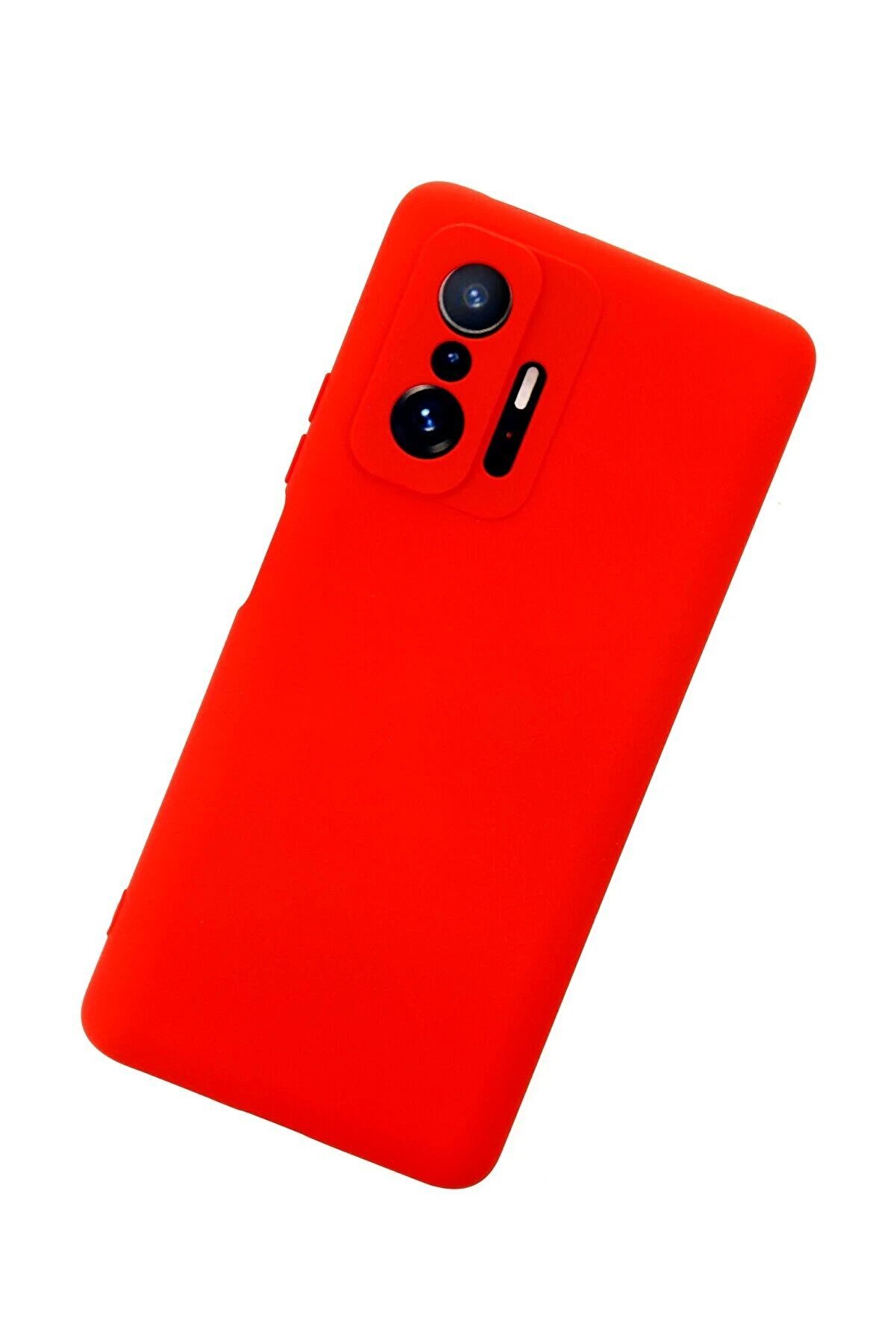 Xi̇aomi̇ Mi̇ 11T Pro Kılıf Nano İçi̇ Kadi̇fe Si̇li̇kon - Kırmızı - Dropx5962-7531