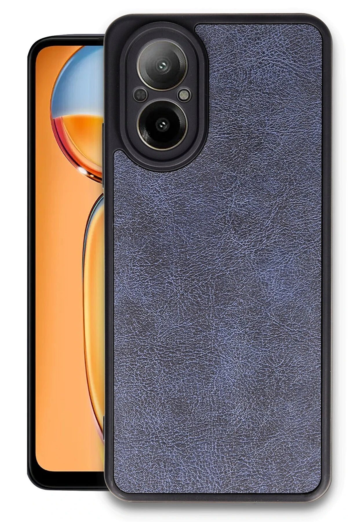 CepteToptan Realme 12 Lite Kılıf Aras Deri Kapak - Lacivert - DROPX5755-6812