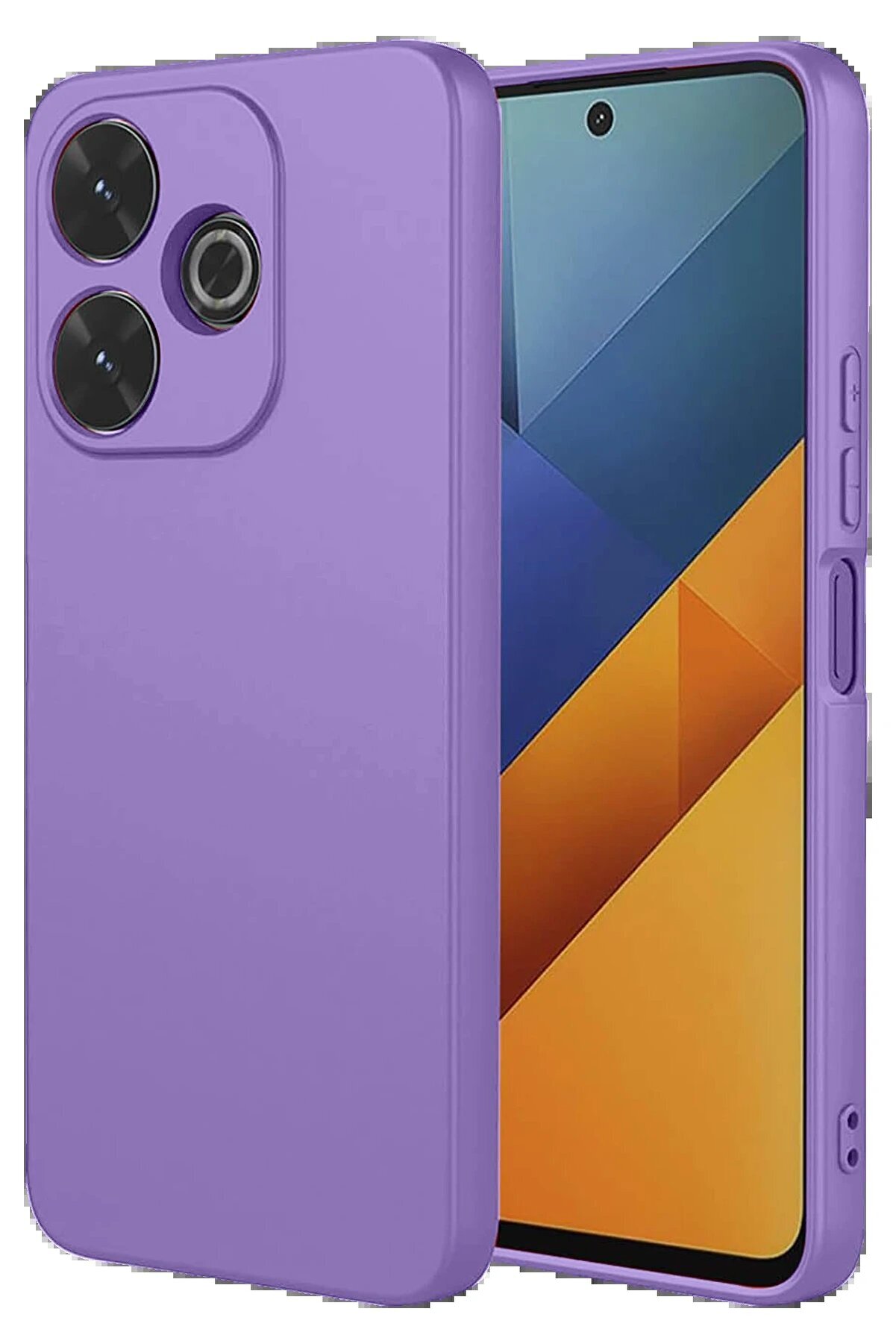 Xi̇aomi̇ Redmi̇ 13 4G Kılıf Nano İçi̇ Kadi̇fe Si̇li̇kon - Li̇la - Dropx4663-7882