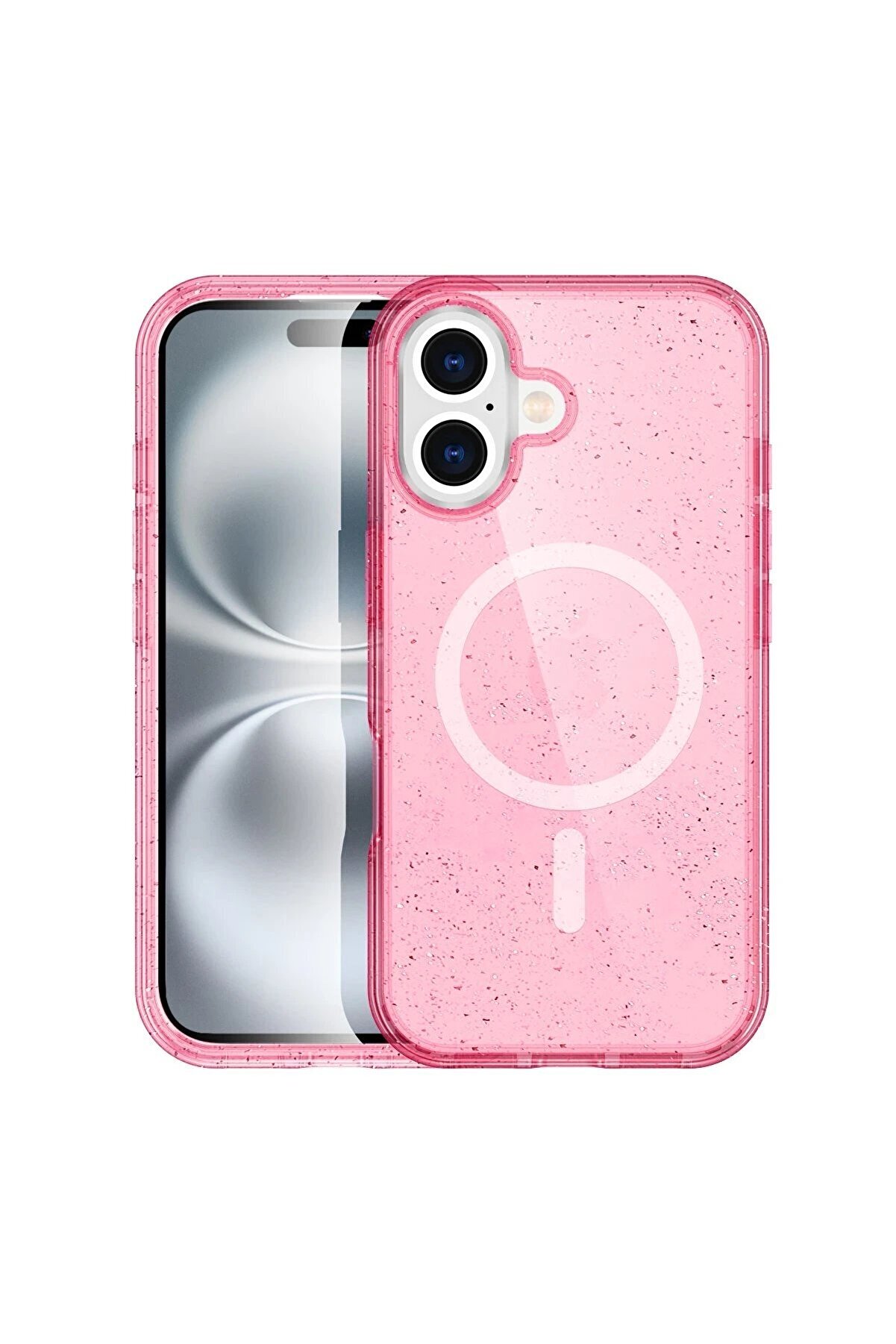 CepteToptan iPhone 16 Plus Kılıf Glow Magsafe Kapak - Pembe - DROPX1014-8136