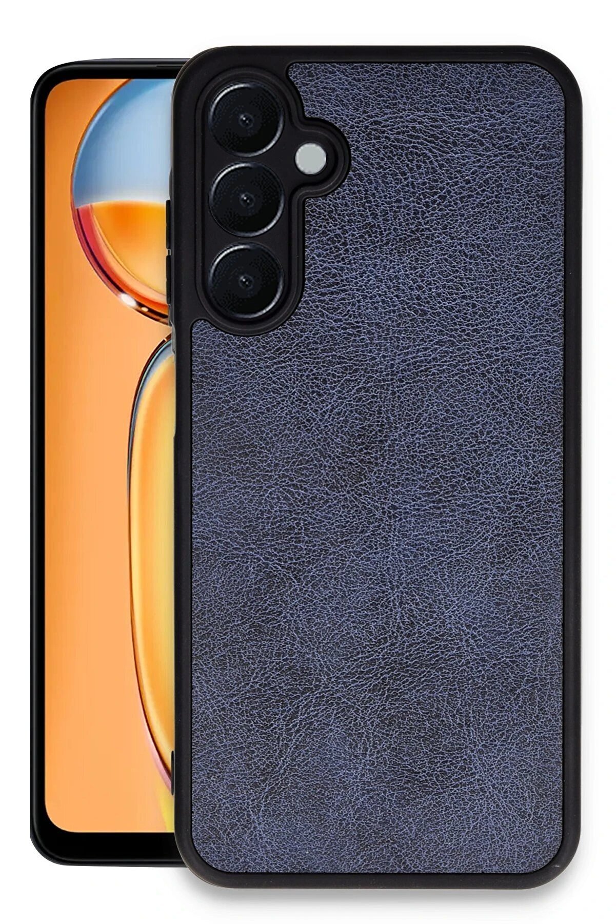 CepteToptan Samsung Galaxy M15 Kılıf Aras Deri Kapak - Lacivert - DROPX8935-2410