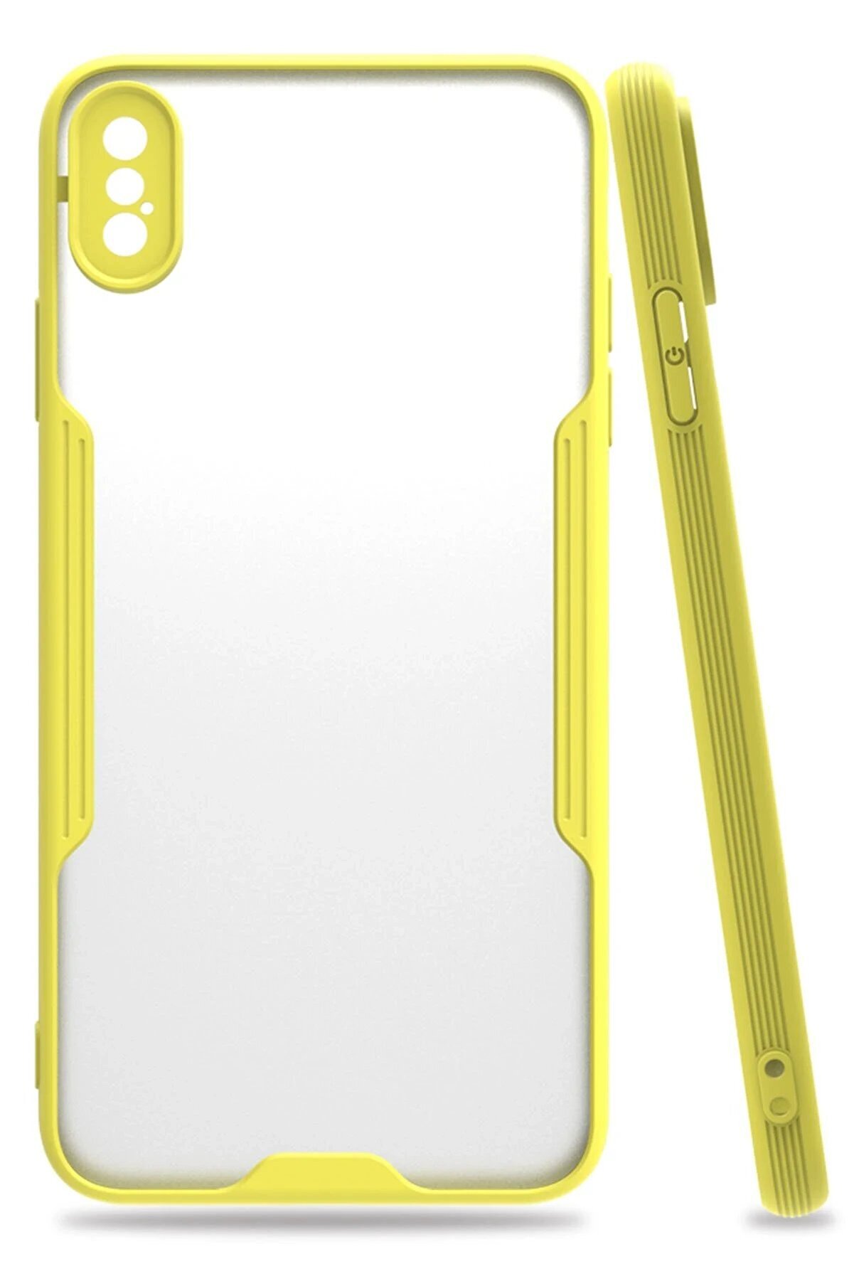 CepteToptan iPhone XS Max Kılıf Platin Silikon - Sarı - DROPX1432-3446