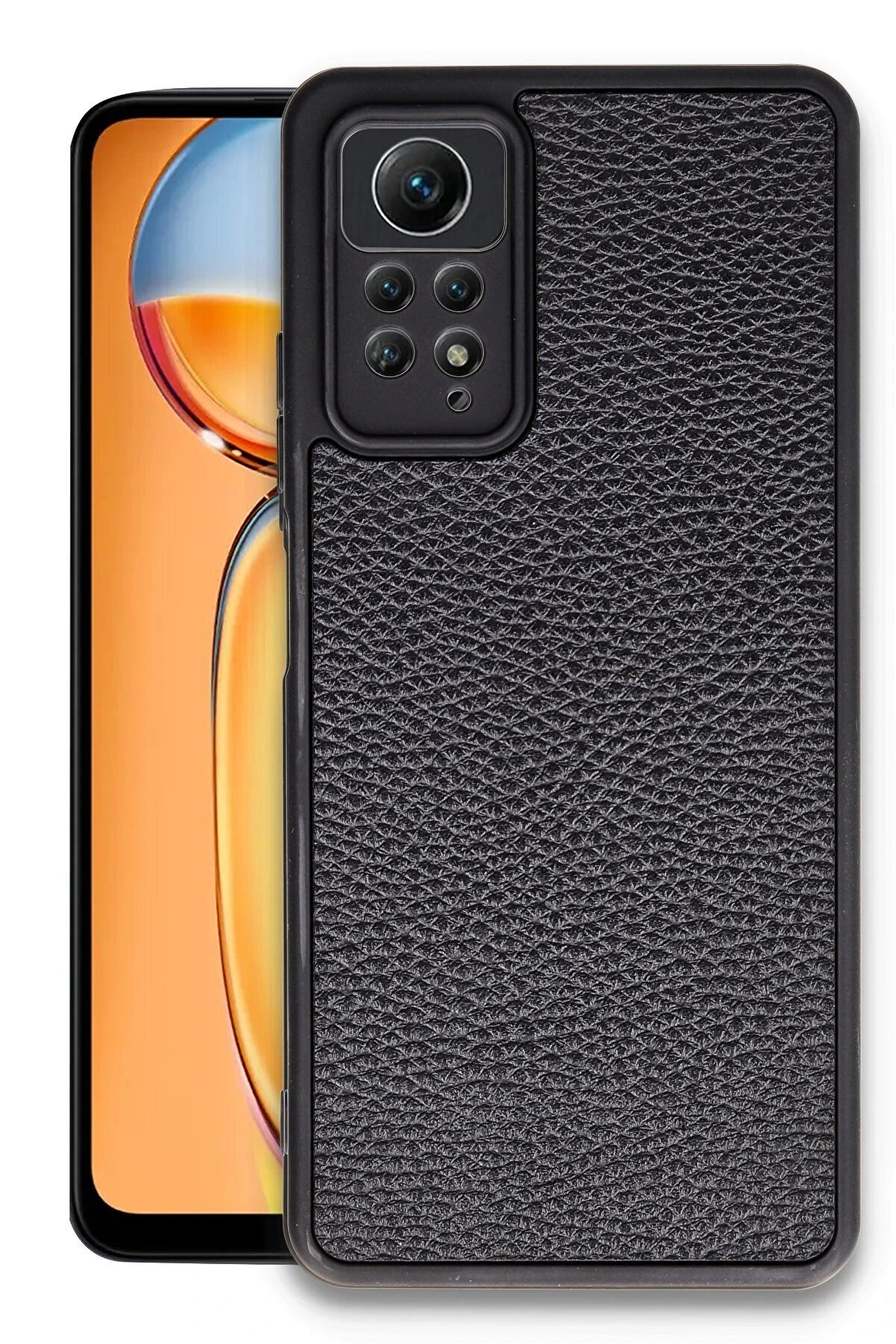CepteToptan Xiaomi Redmi Note 12 Pro 4G Kılıf Aras Deri Kapak - Siyah - DROPX4831-9355