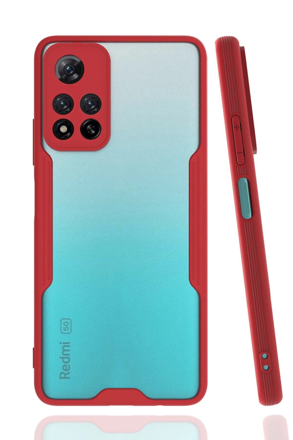 CepteToptan Xiaomi Redmi Note 11 Pro Plus 5G Kılıf Platin Silikon - Kırmızı - DROPX4574-4971