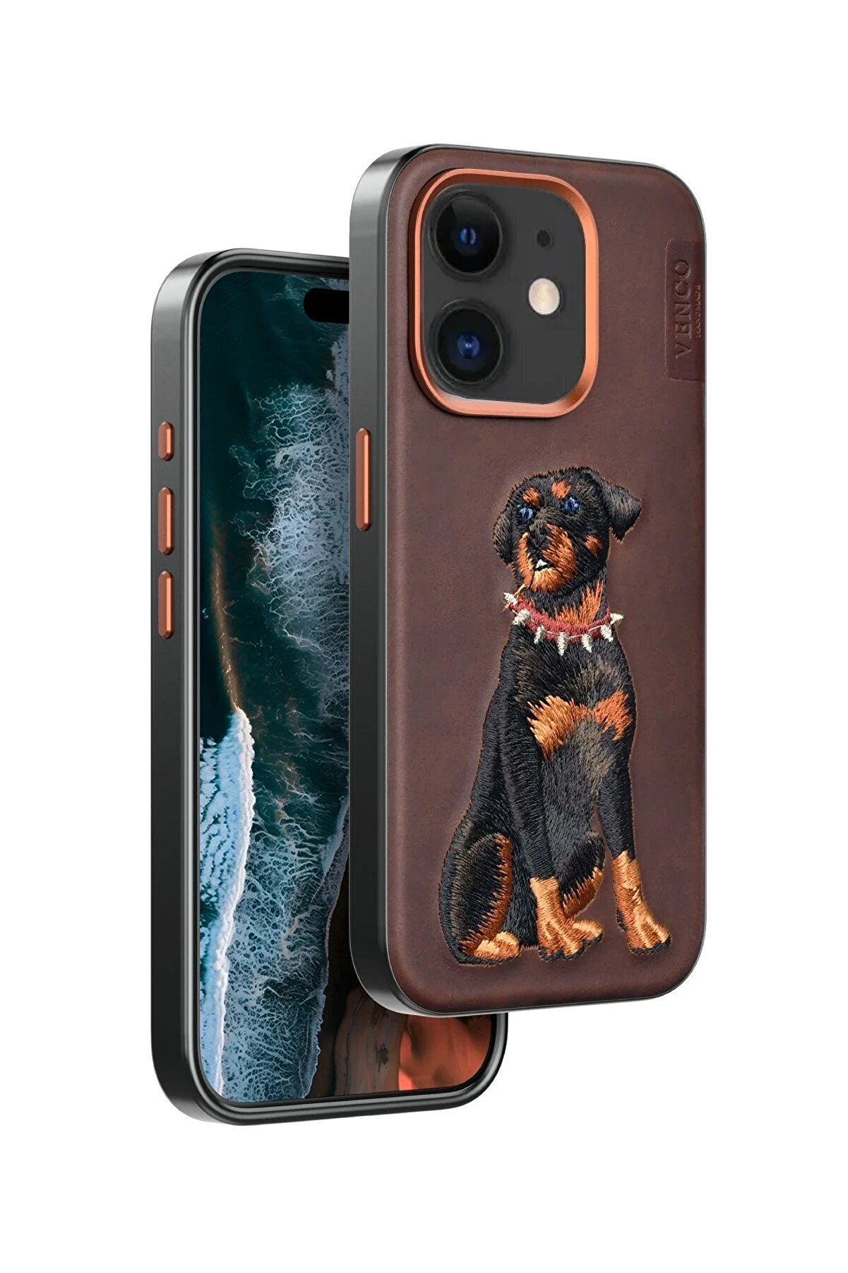 İphone 11 Perma Desenli̇ Kapak - Koyu Kahve - Dropx4273-3617