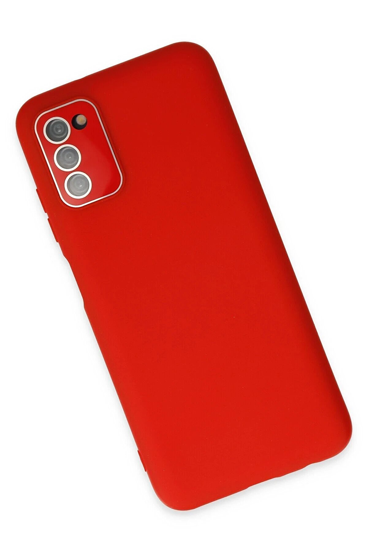 Samsung Galaxy A03S Kılıf Lansman Glass Kapak - Kırmızı - Dropx3538-5951