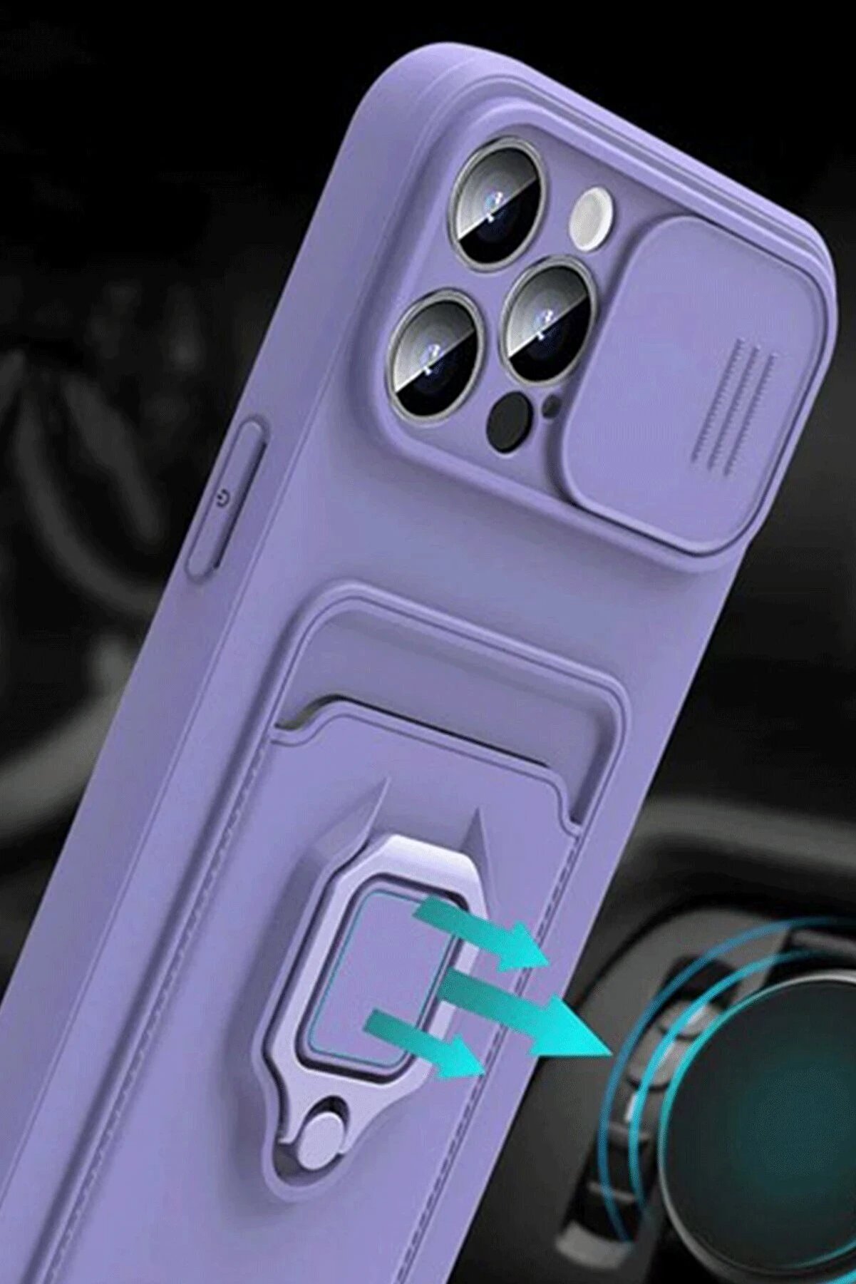 Xi̇aomi̇ Redmi̇ 13 4G Kılıf Zuma Kartvi̇zi̇tli̇ Yüzüklü Si̇li̇kon - Li̇la - Dropx8952-7715