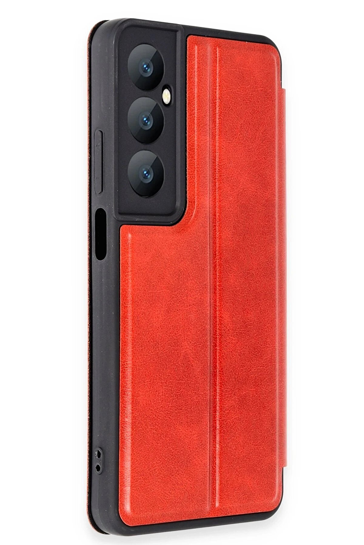 Realme C65 Kılıf Fli̇p Cover - Kırmızı - Dropx6739-6034