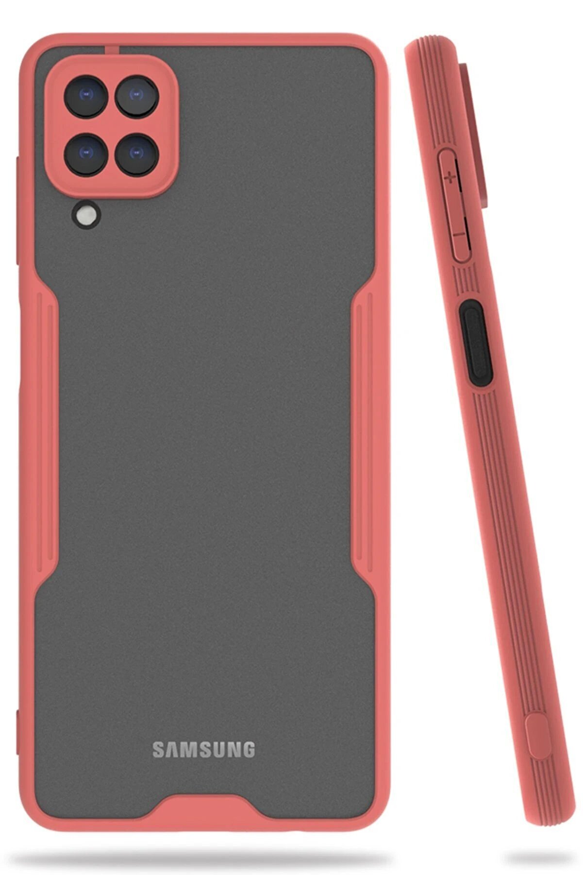 CepteToptan Samsung Galaxy A22 Kılıf Platin Silikon - Pembe - DROPX7343-4013