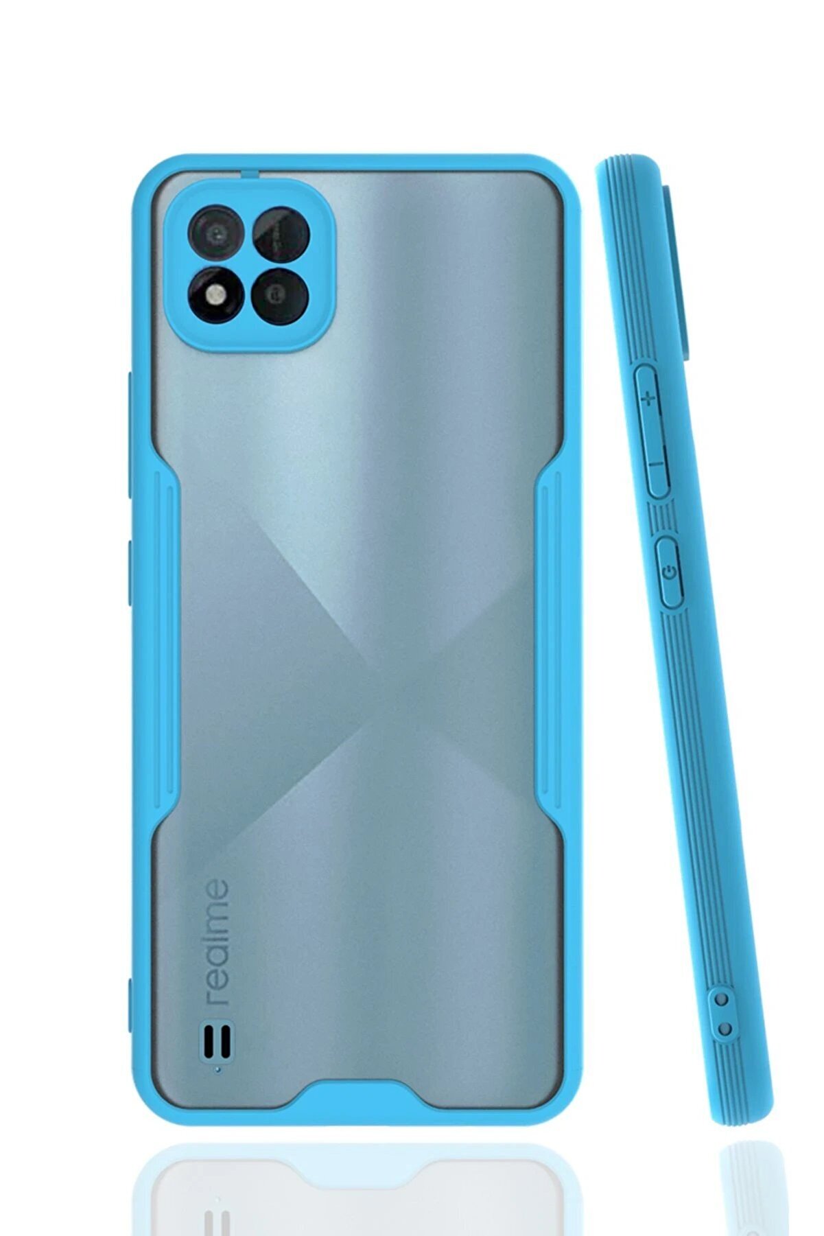 CepteToptan Realme C11 2021 Kılıf Platin Silikon - Mavi - DROPX9420-6797