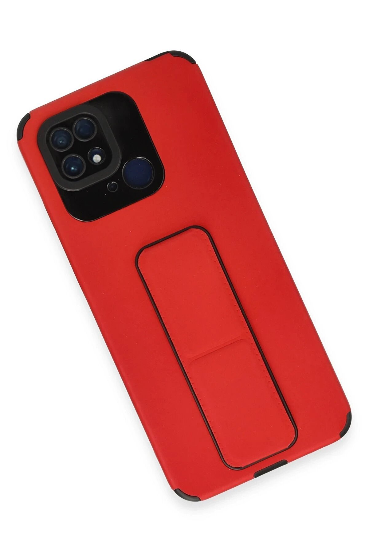 Xi̇aomi̇ Redmi̇ 10C Kılıf Mega Standlı Si̇li̇kon - Kırmızı - Dropx9349-5657
