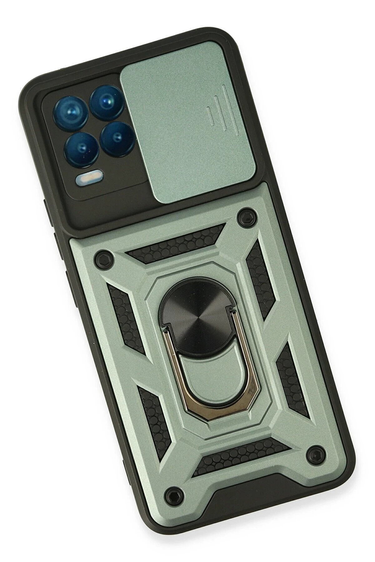 Realme 8 Kılıf Pars Lens Yüzüklü Si̇li̇kon - Yeşi̇l - Dropx2824-3323