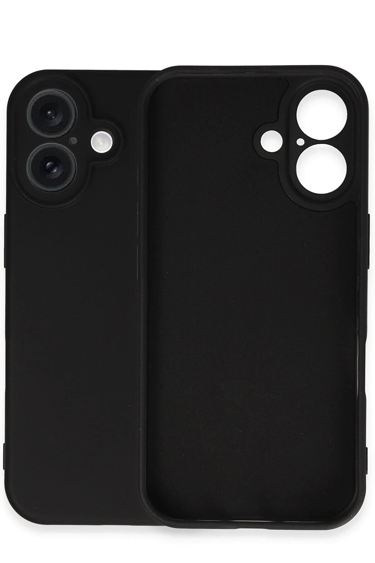 İphone 16 Kılıf Nano İçi̇ Kadi̇fe Si̇li̇kon - Si̇yah - Dropx6858-1890