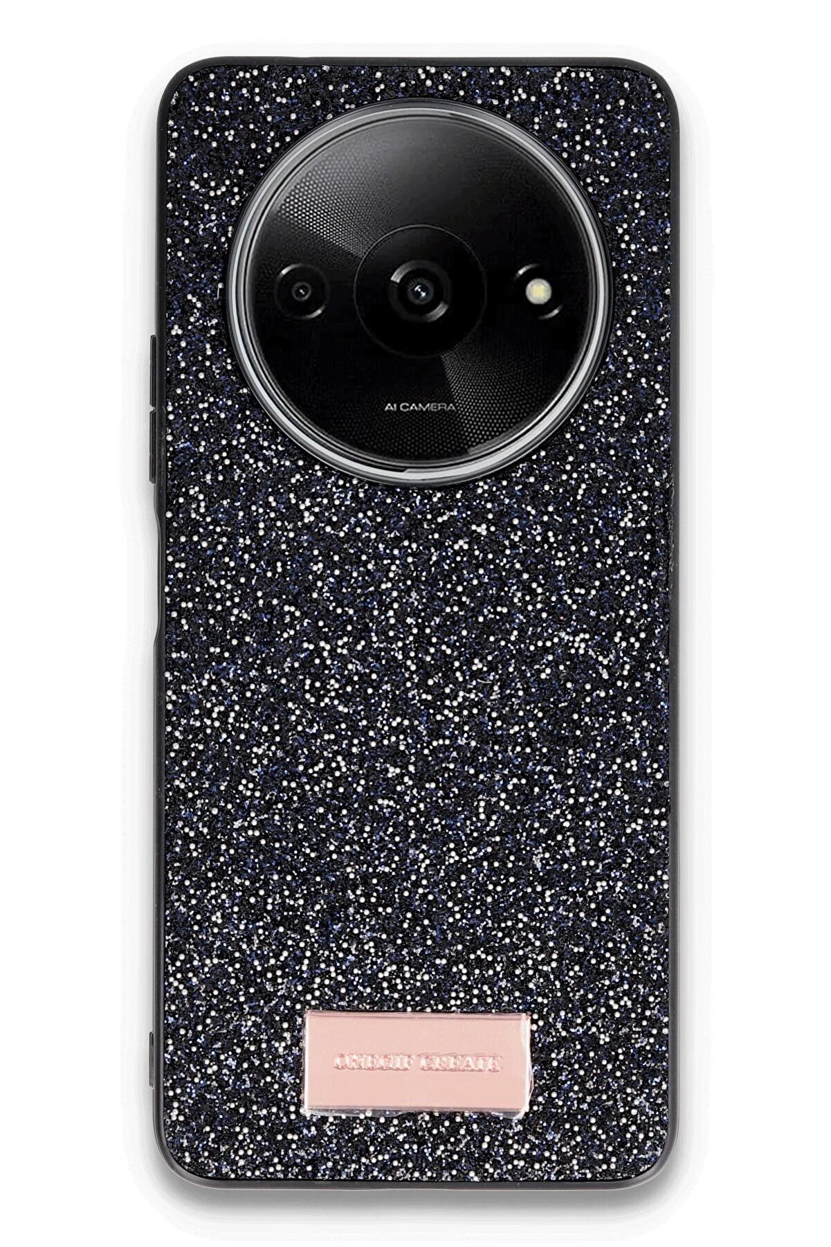 CepteToptan Xiaomi Redmi A3 4G Bright Simli Kapak - Siyah - DROPX3364-2648