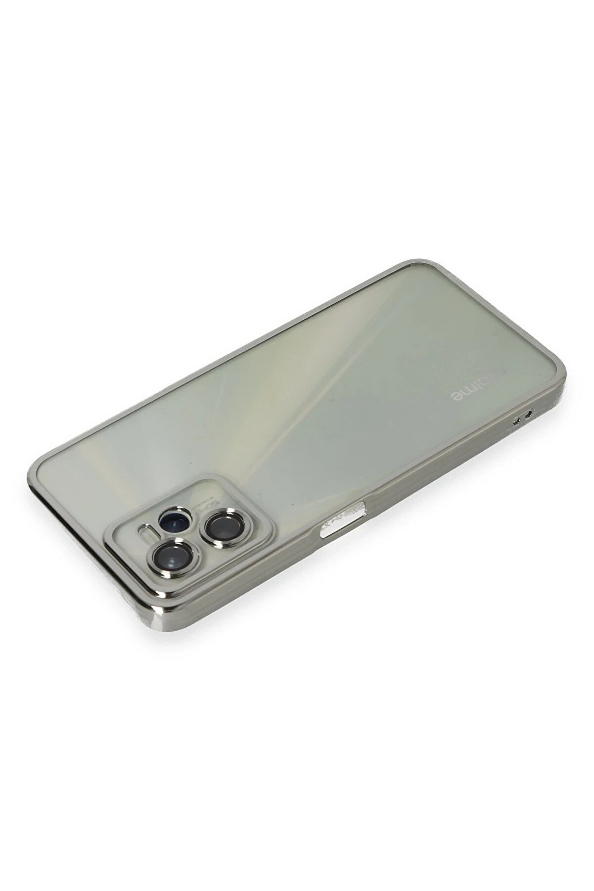 Realme C35 Kılıf Lensli̇ Si̇li̇kon - Gümüş - Dropx9429-8330