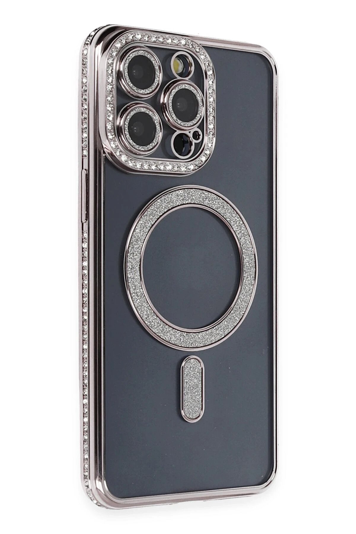 CepteToptan iPhone 14 Pro Kılıf Joke Simli Magneticsafe Kılıf - Gri - DROPX4949-1184