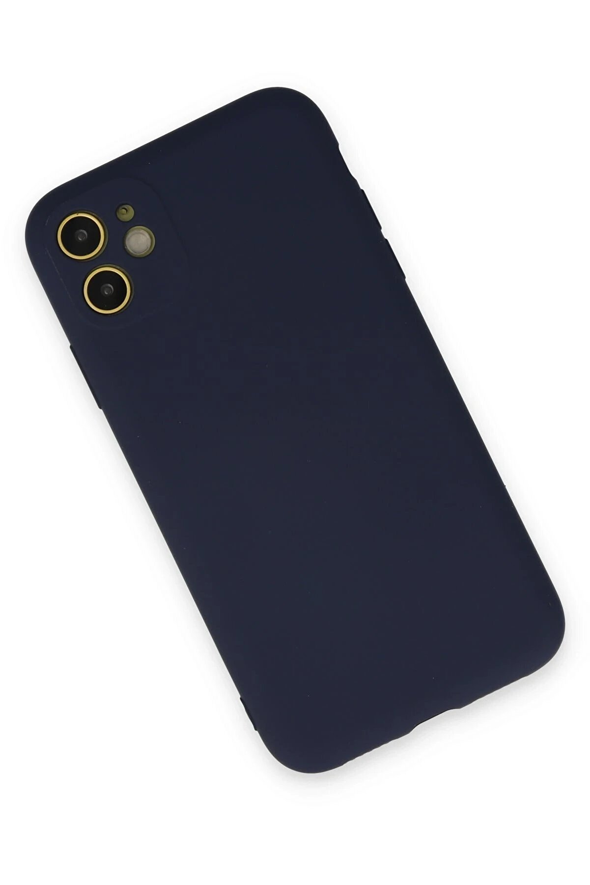 İphone 11 Kılıf Nano İçi̇ Kadi̇fe Si̇li̇kon - Laci̇vert - Dropx3953-9580