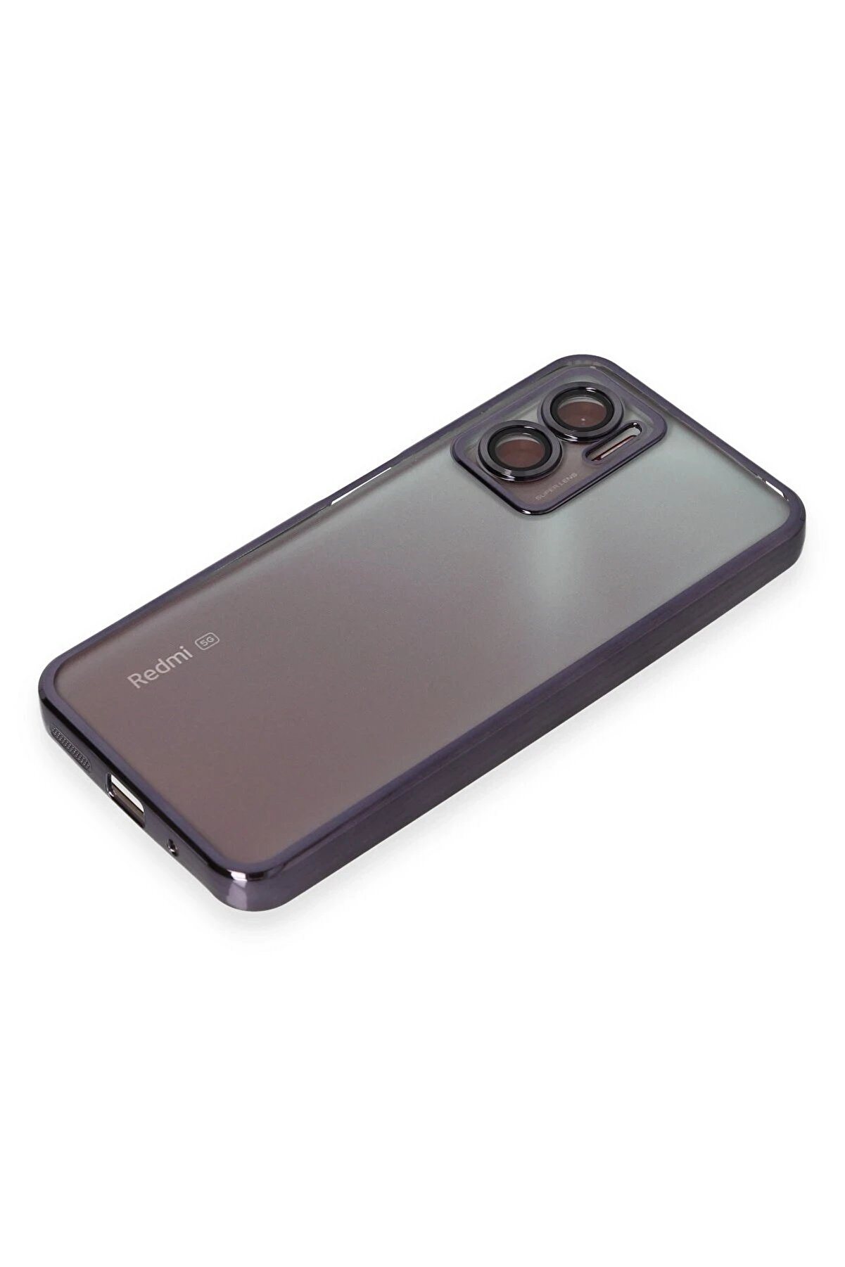 Xi̇aomi̇ Redmi̇ Note 11E Kılıf Lensli̇ Si̇li̇kon - Mor - Dropx2834-9472