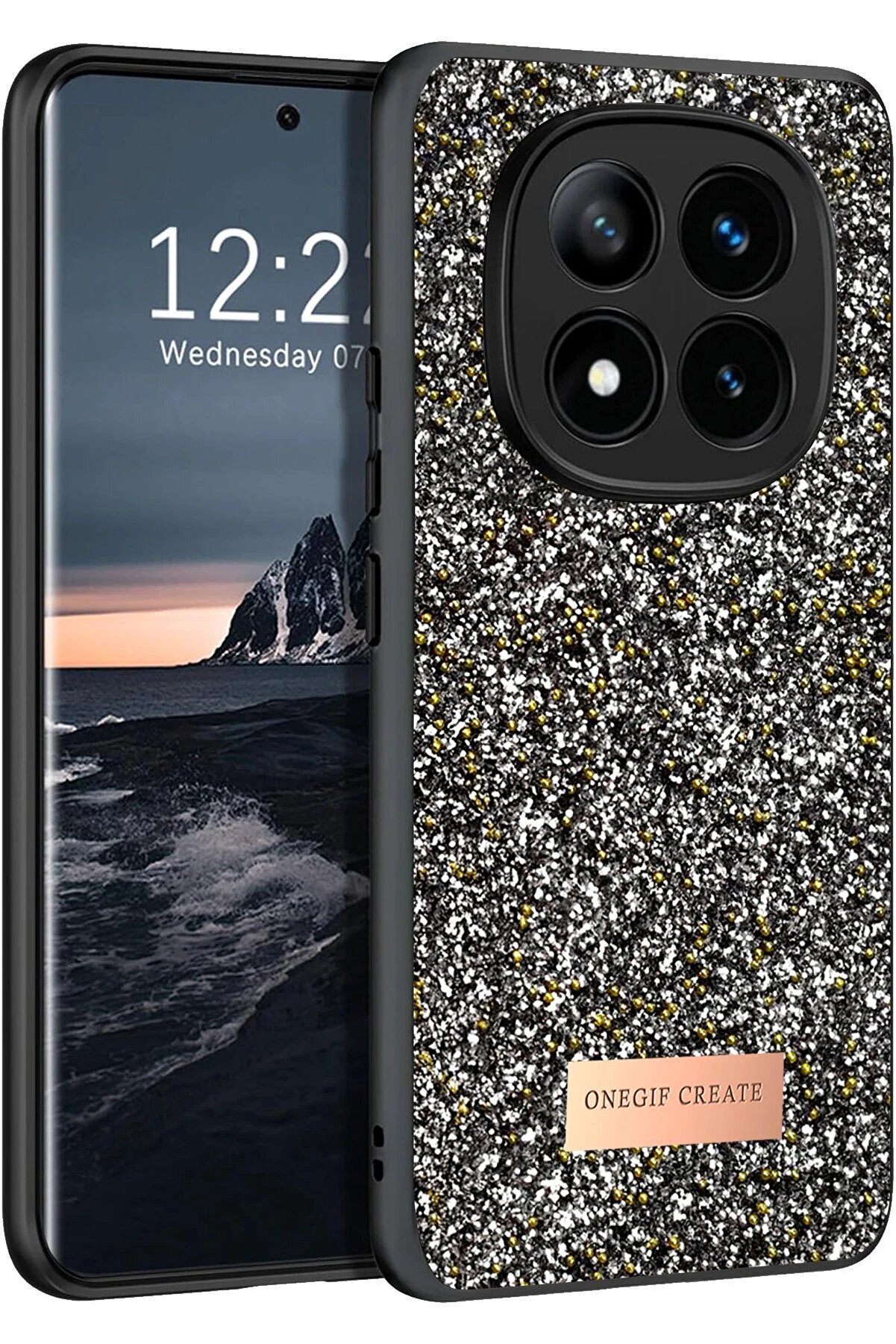 CepteToptan Xiaomi Redmi Note 14 Pro 4G Bright Simli Kapak - Gümüş - DROPX8543-1572