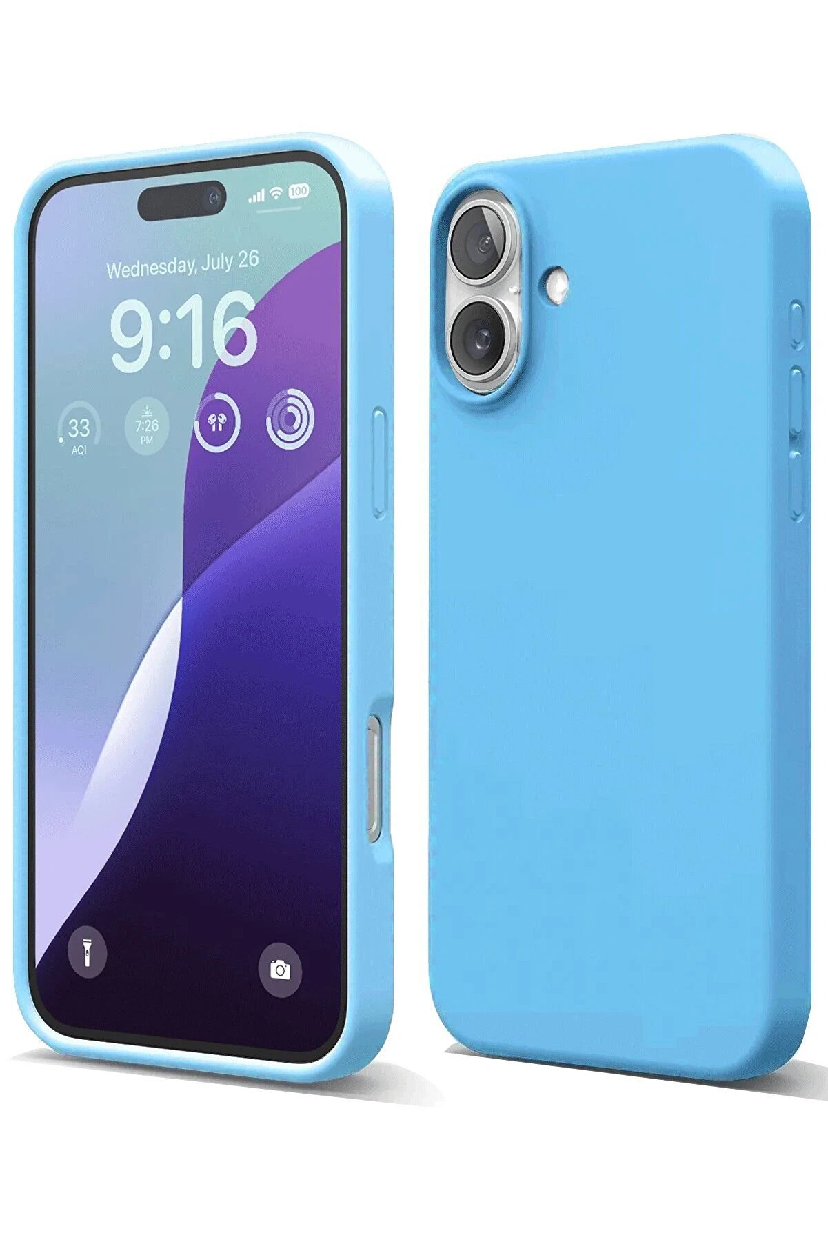 CepteToptan iPhone 16 Plus Kılıf Nano içi Kadife Silikon - Mavi - DROPX7550-8256