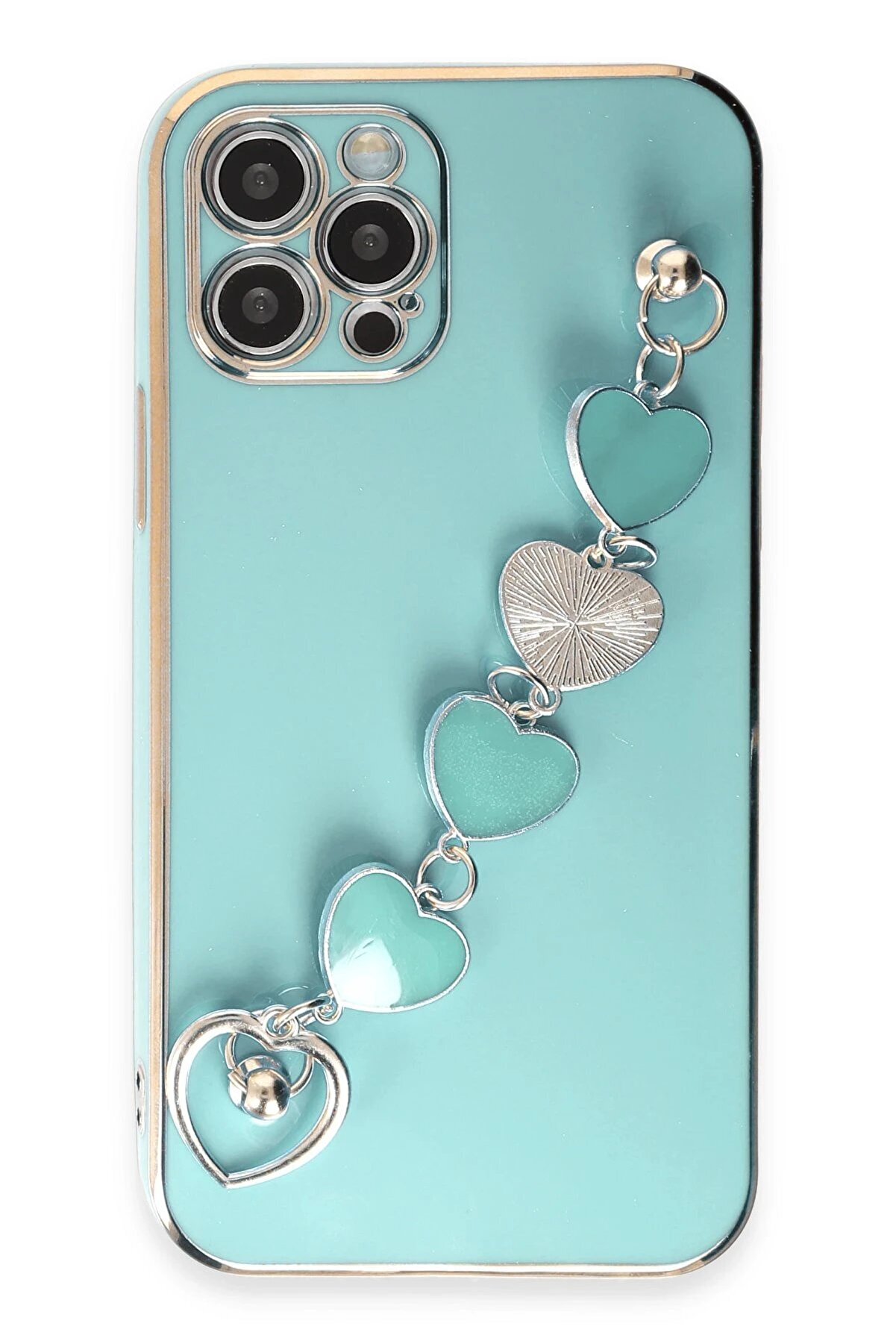 CepteToptan iPhone 12 Pro Kılıf Esila Silikon - Su Yeşili - DROPX6381-6729