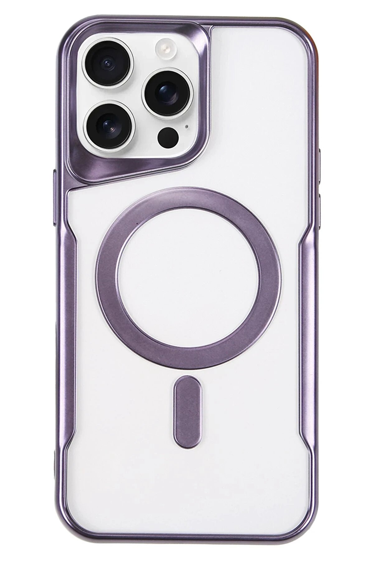 CepteToptan iPhone 16 Pro Max Kılıf Boyi Magsafe Silikon Kapak - Derin Mor - DROPX4343-5155