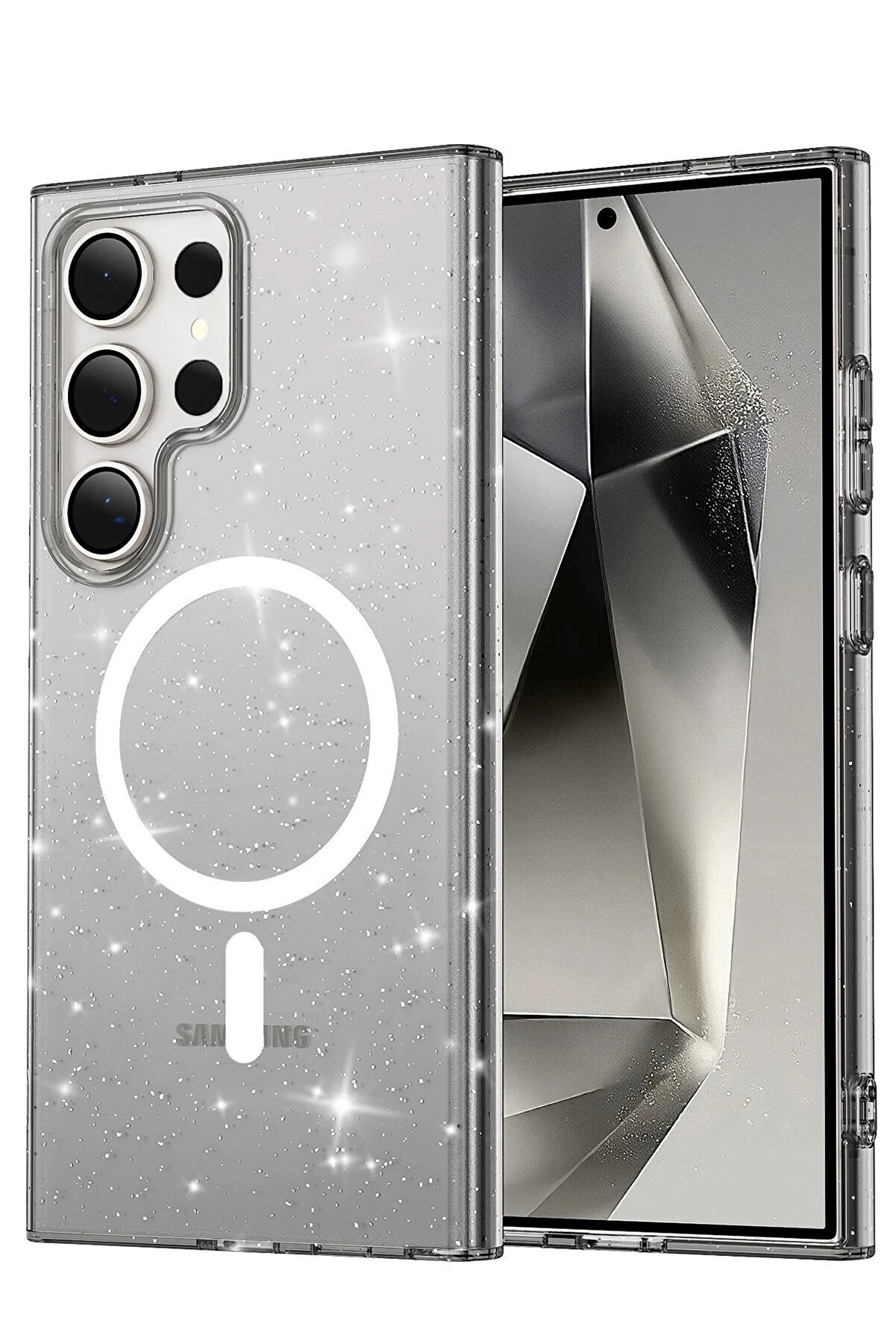 CepteToptan Samsung Galaxy S23 Ultra Kılıf Glow Magsafe Kapak - Siyah - DROPX3048-6692