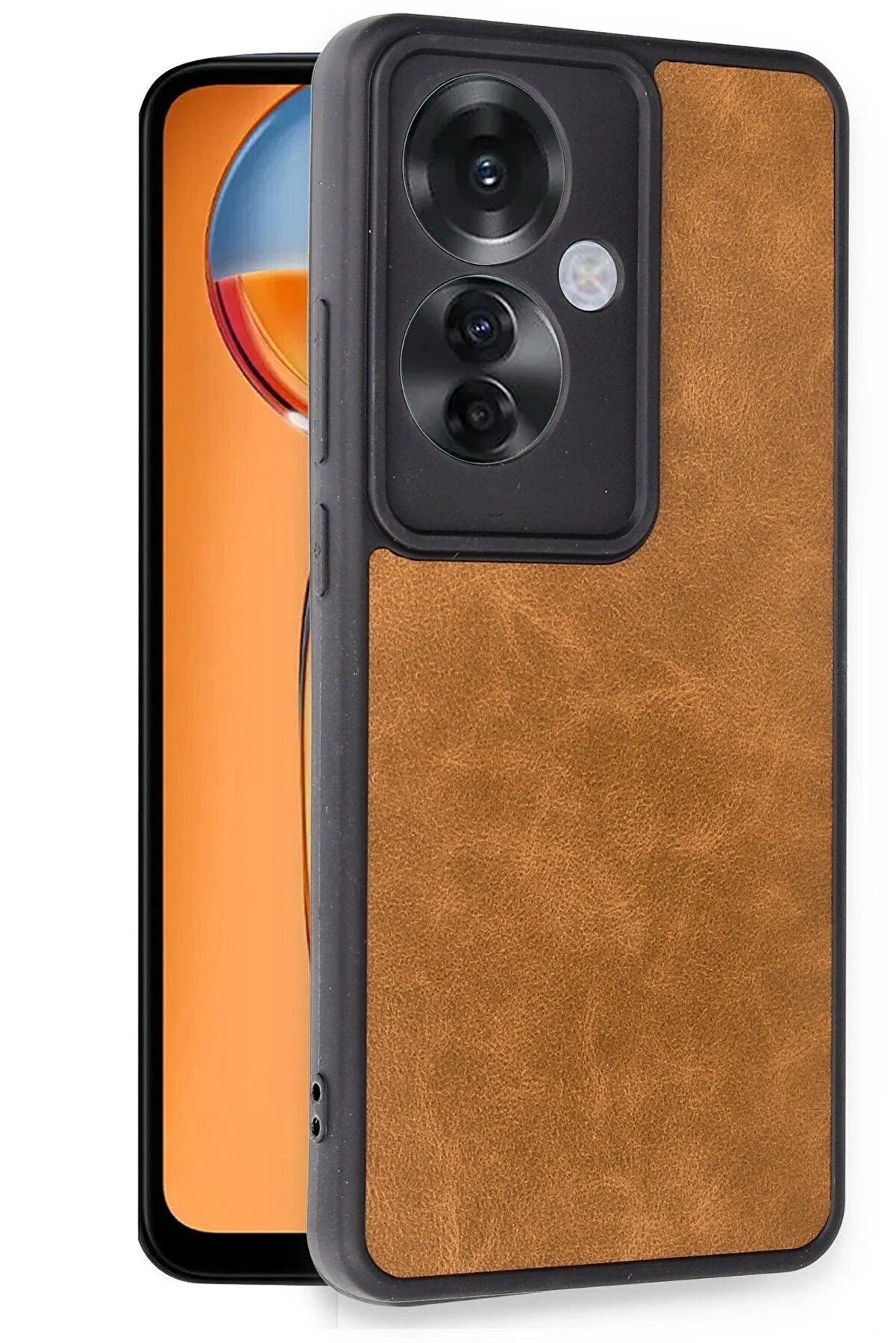 Oppo Reno 11F Kılıf Aras Deri̇ Kapak - Taba - Dropx5292-5964