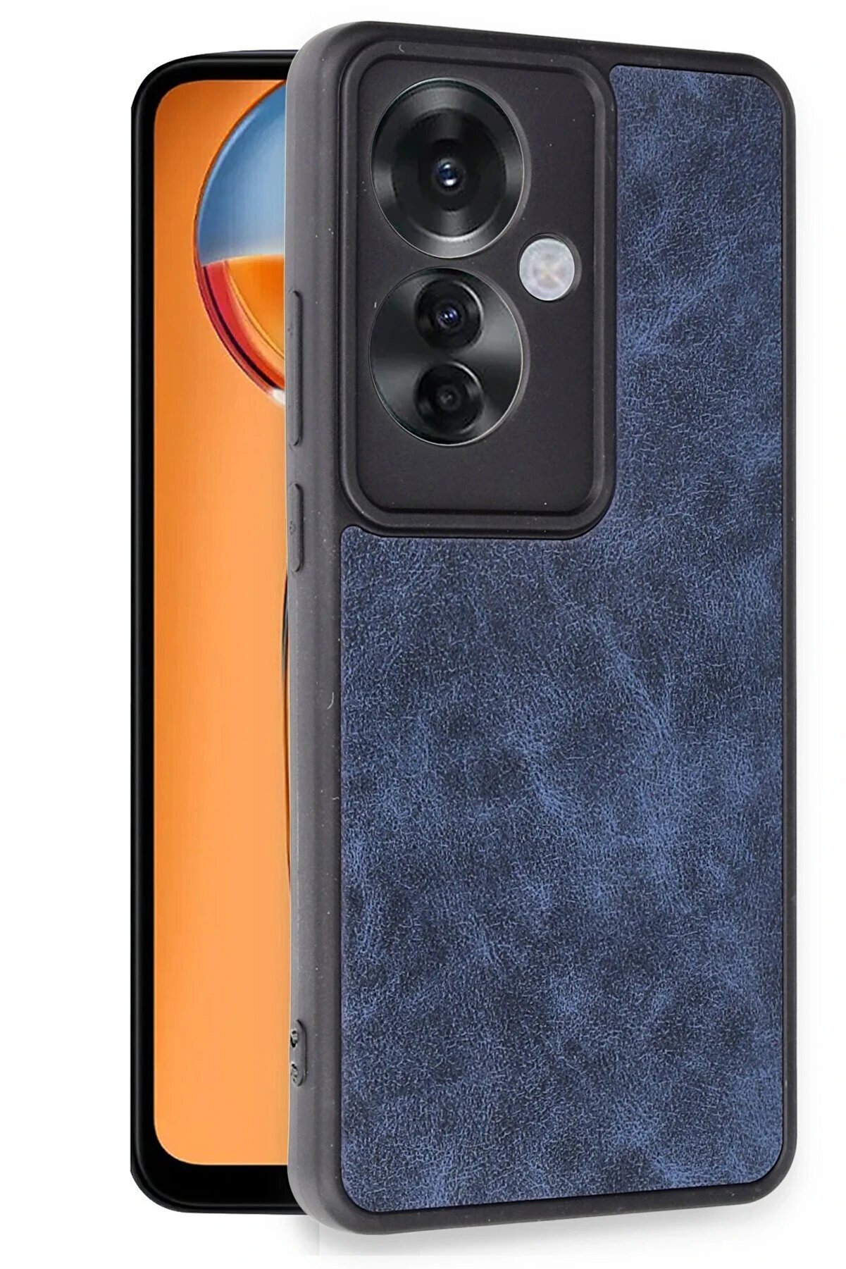 Oppo Reno 11F Kılıf Aras Deri̇ Kapak - Laci̇vert - Dropx3242-7379