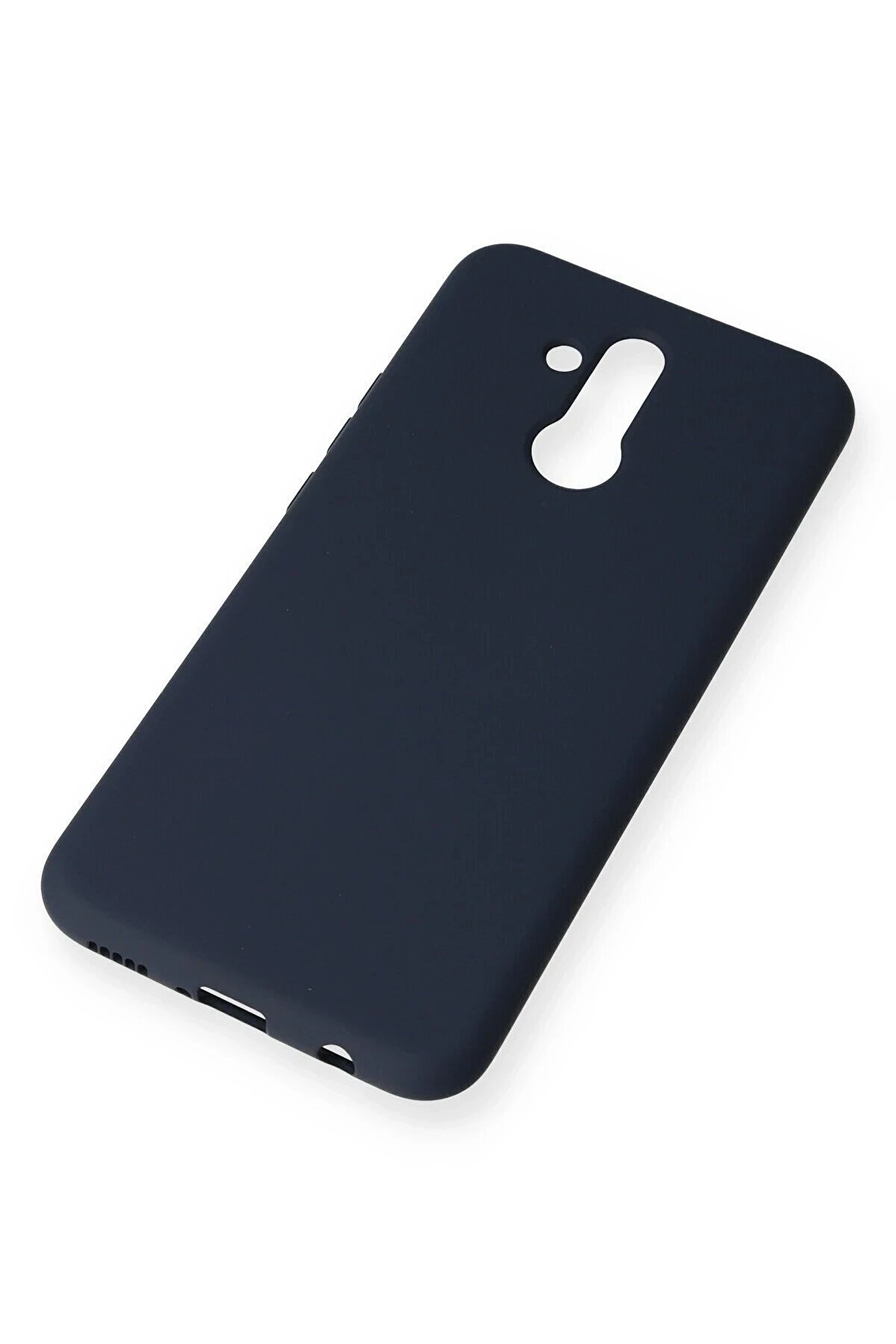 Huawei̇ Mate 20 Li̇te Kılıf Nano İ&ccedil;i̇ Kadi̇fe Si̇li̇kon - Laci̇vert - Dropx5862-5275