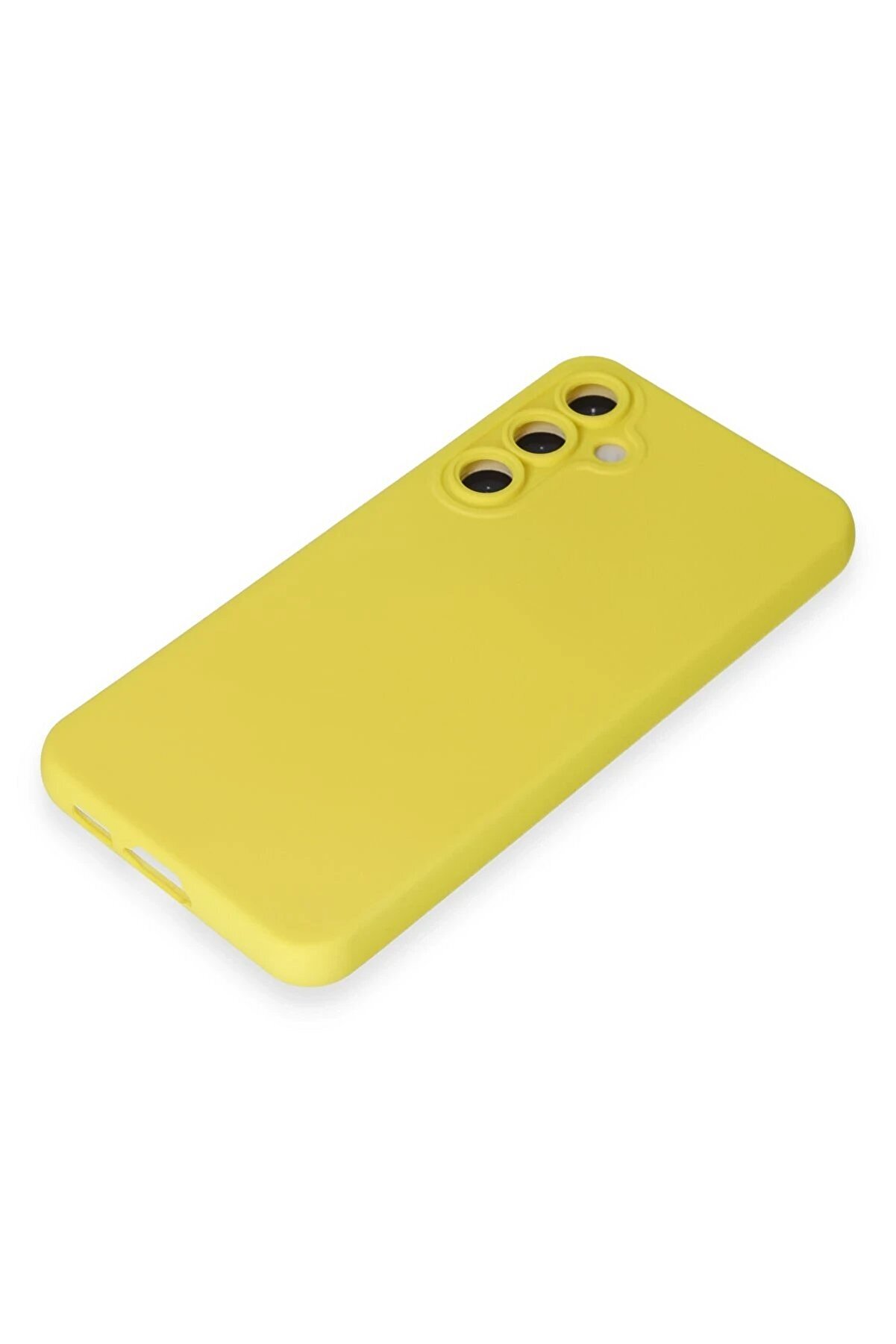 Samsung Galaxy S24 Kılıf Nano İçi̇ Kadi̇fe Si̇li̇kon - Sarı - Dropx7764-9749