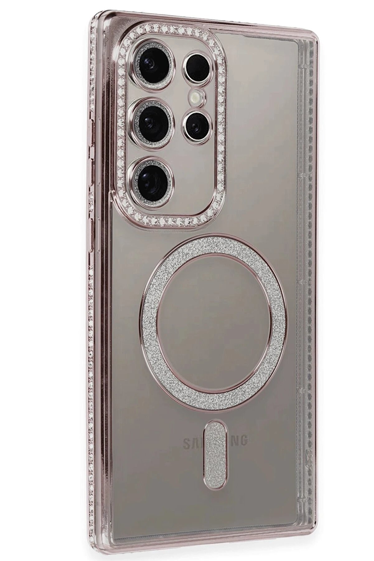 CepteToptan Samsung Galaxy S24 Ultra Kılıf Joke Simli Magneticsafe Kılıf - Pembe - DROPX8198-7495