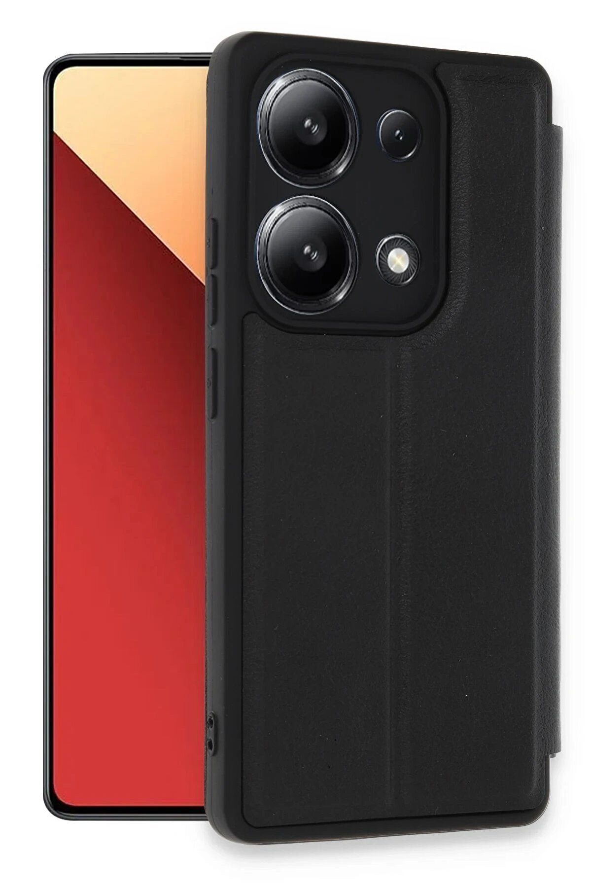CepteToptan Xiaomi Redmi Note 13 4G Kılıf Flip Cover - Siyah - DROPX8317-7791