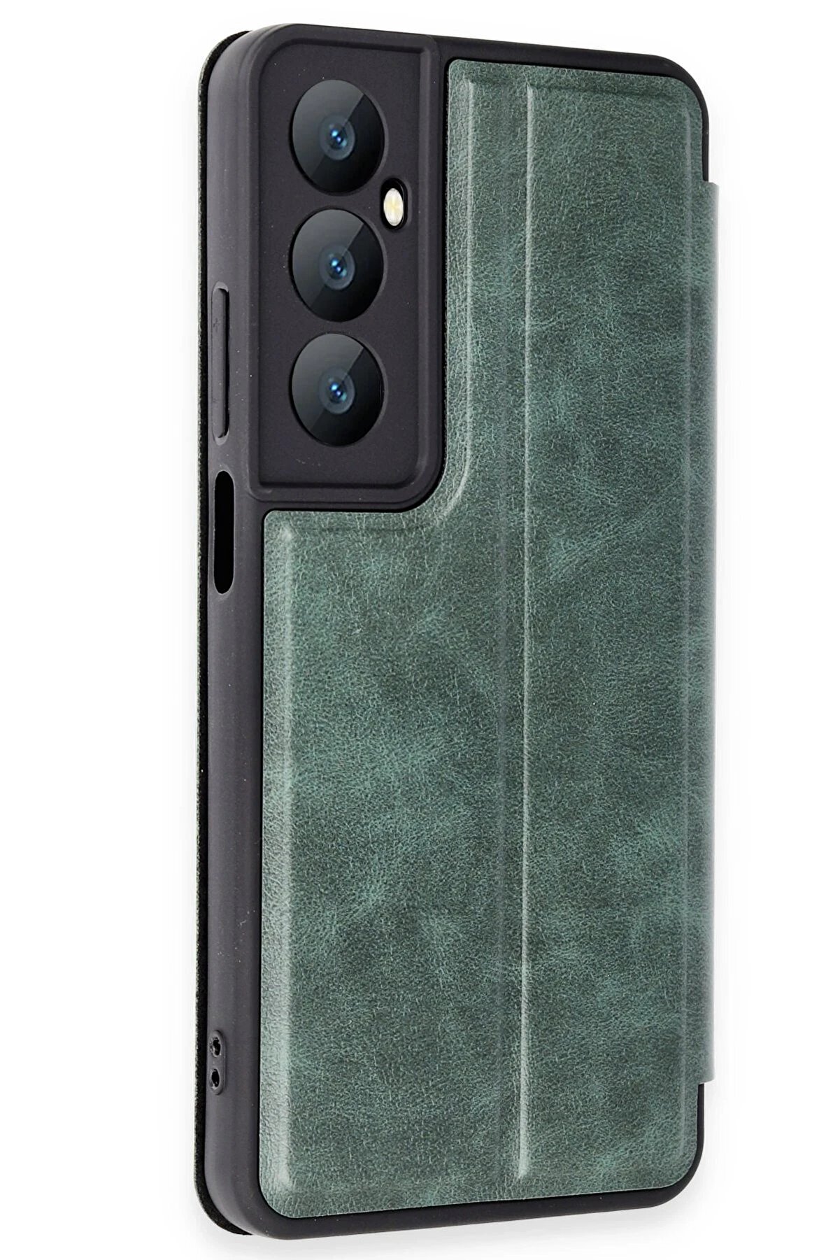 Realme C65 Kılıf Fli̇p Cover - Koyu Yeşi̇l - Dropx1948-7453