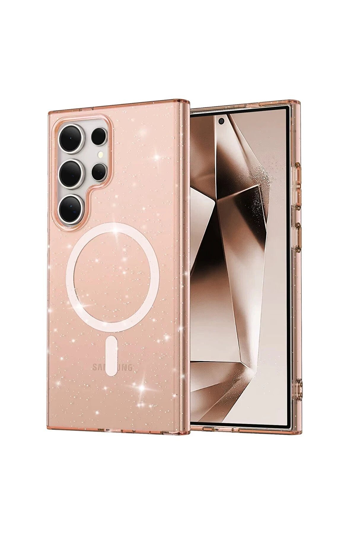 CepteToptan Samsung Galaxy S24 Ultra Kılıf Glow Magsafe Kapak - Turuncu - DROPX6536-8214